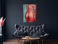 Pittura di donna nuda, arte moderna, tela, olio - PLEASURE - 24x32in (80*60cm)