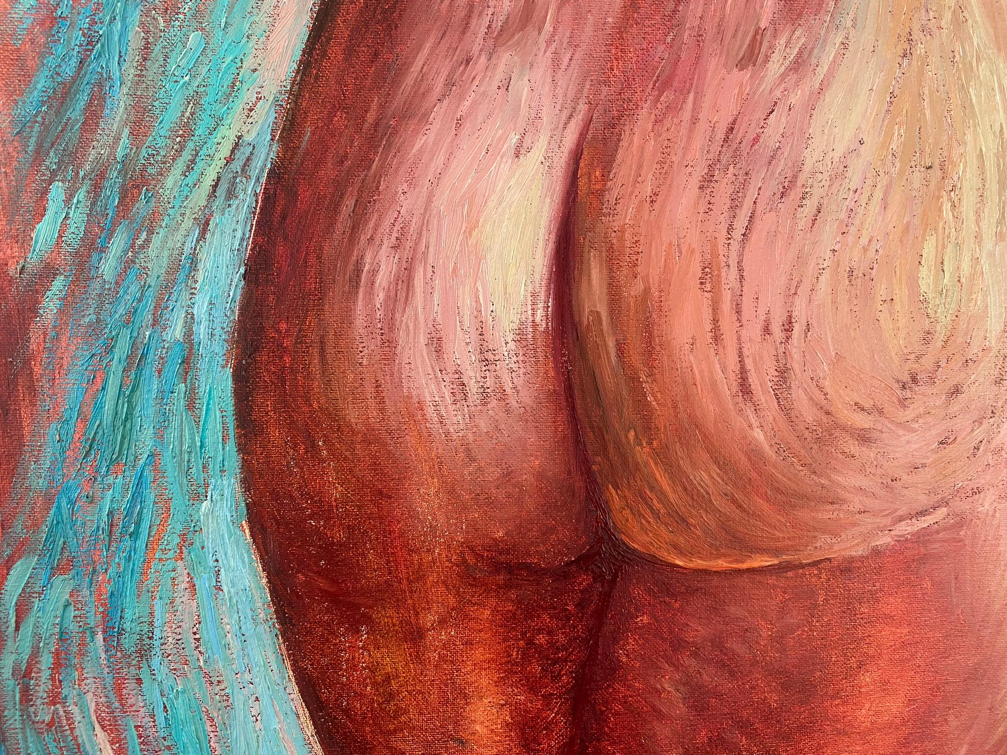 Nude Woman Painting, Modern Art, canvas, oil - PLEASURE - 24x32in (80*60cm) For Sale 3