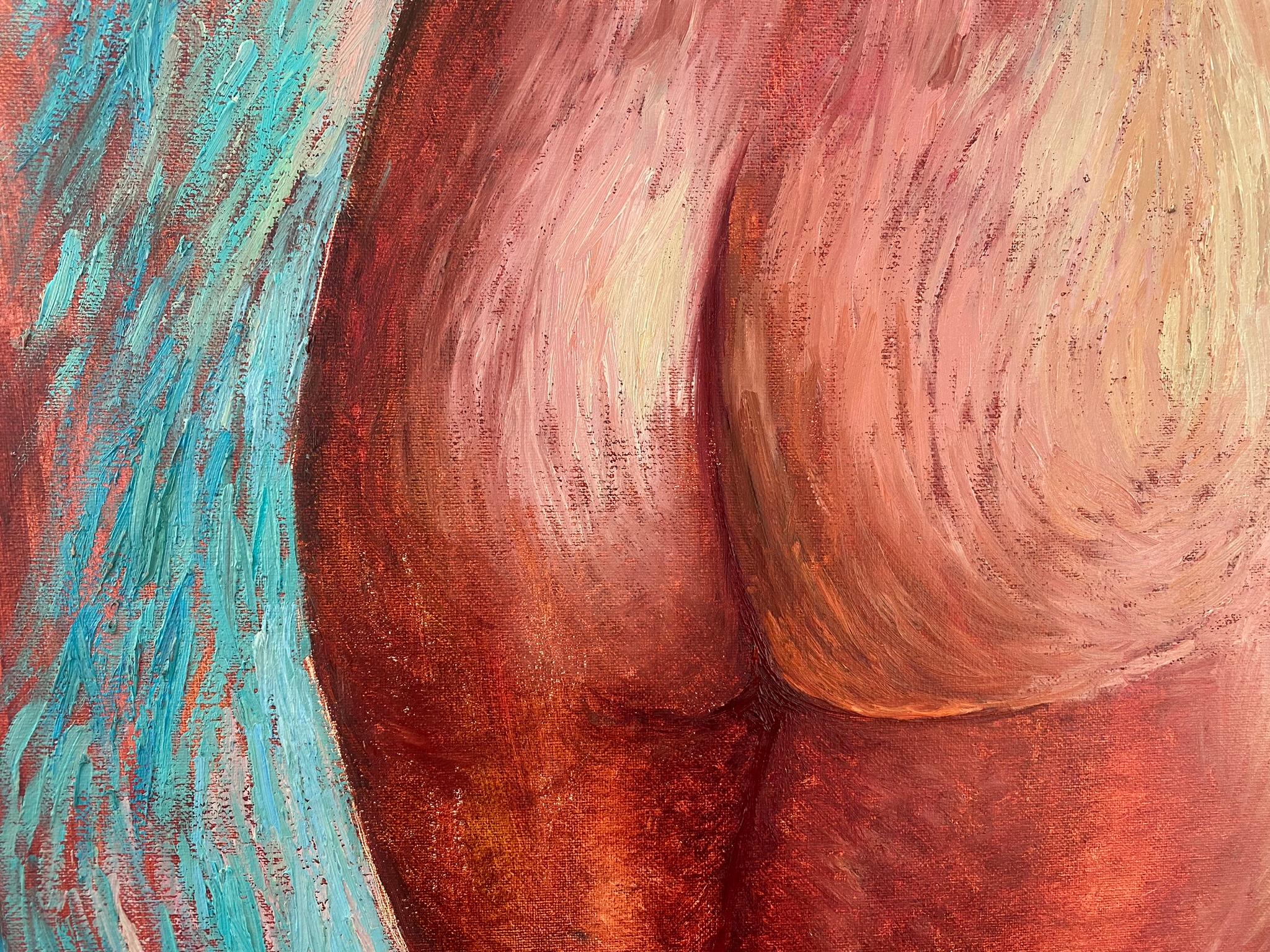 Nude Woman Painting, Modern Art, canvas, oil - PLEASURE - 24x32in (80*60cm) For Sale 2