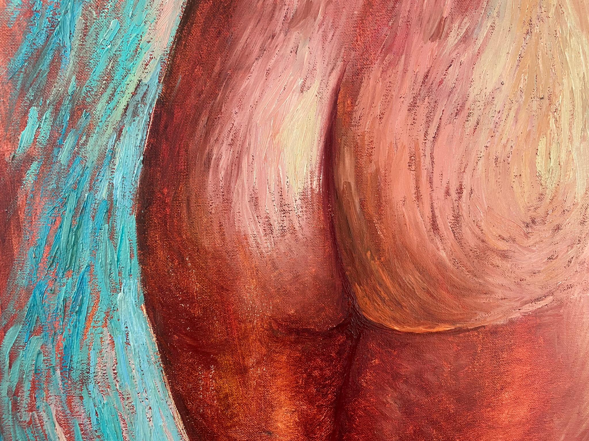Nude Woman Painting, Modern Art, canvas, oil - PLEASURE - 24x32in (80*60cm) For Sale 3