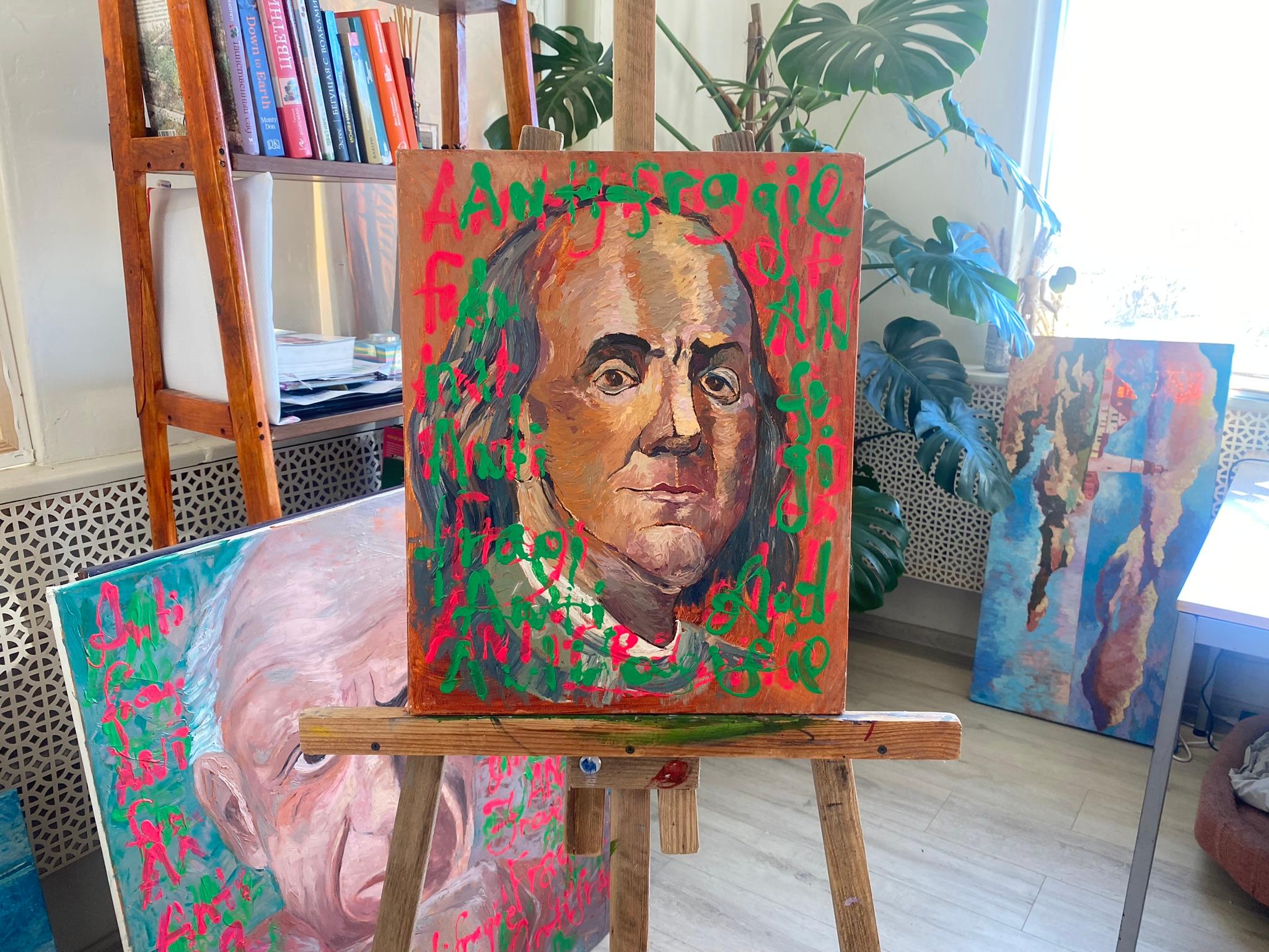 Pintura Pop Art, Obra de Arte Moderna de Técnica Mixta - ANTIFRAGILE - 16x20in (40*50cm) 8