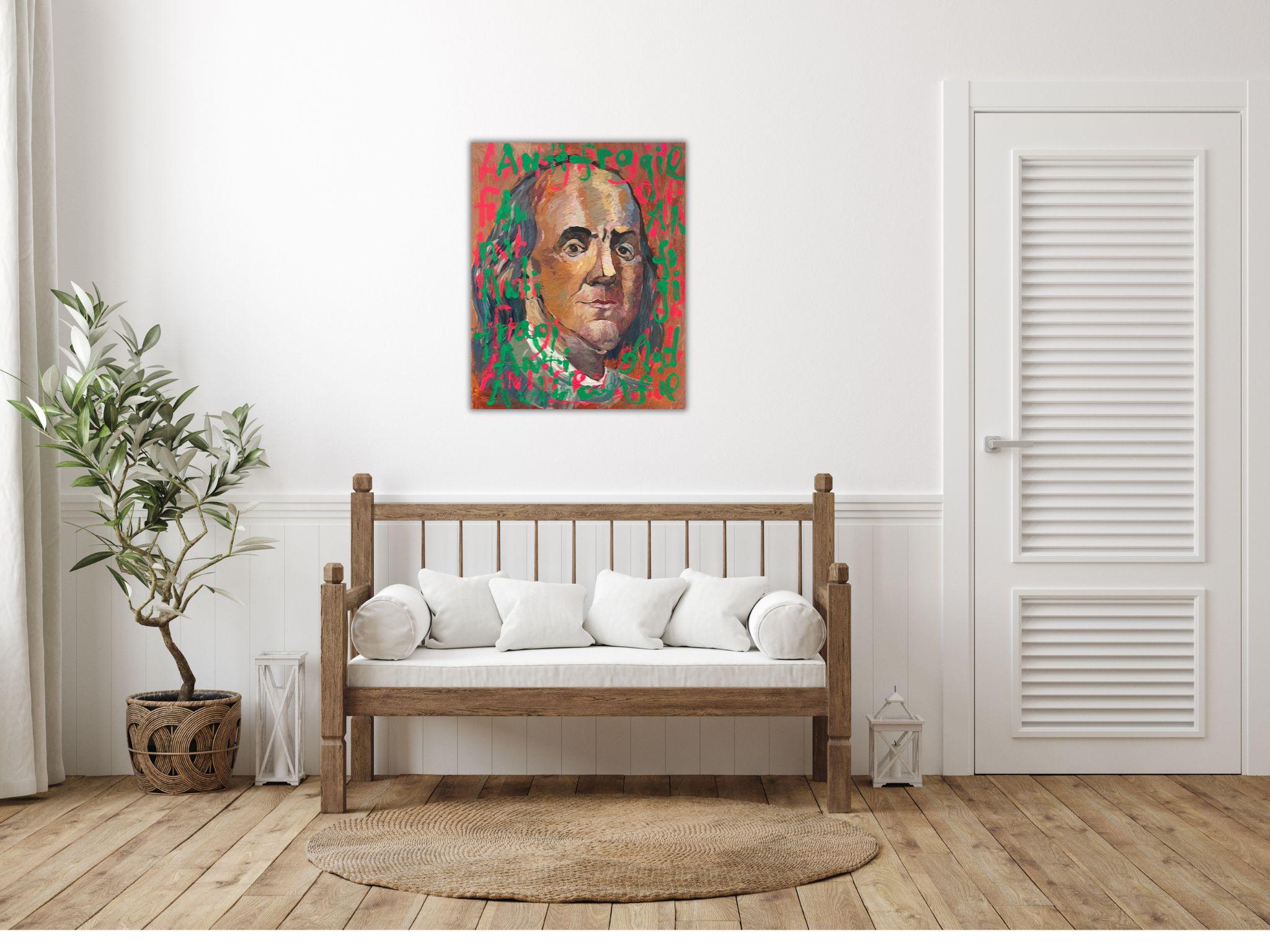 Pop-Art-Gemälde, modernes Mixed-Media-Kunstwerk – ANTIFRAGILE – 16x20in (40*50cm) im Angebot 15