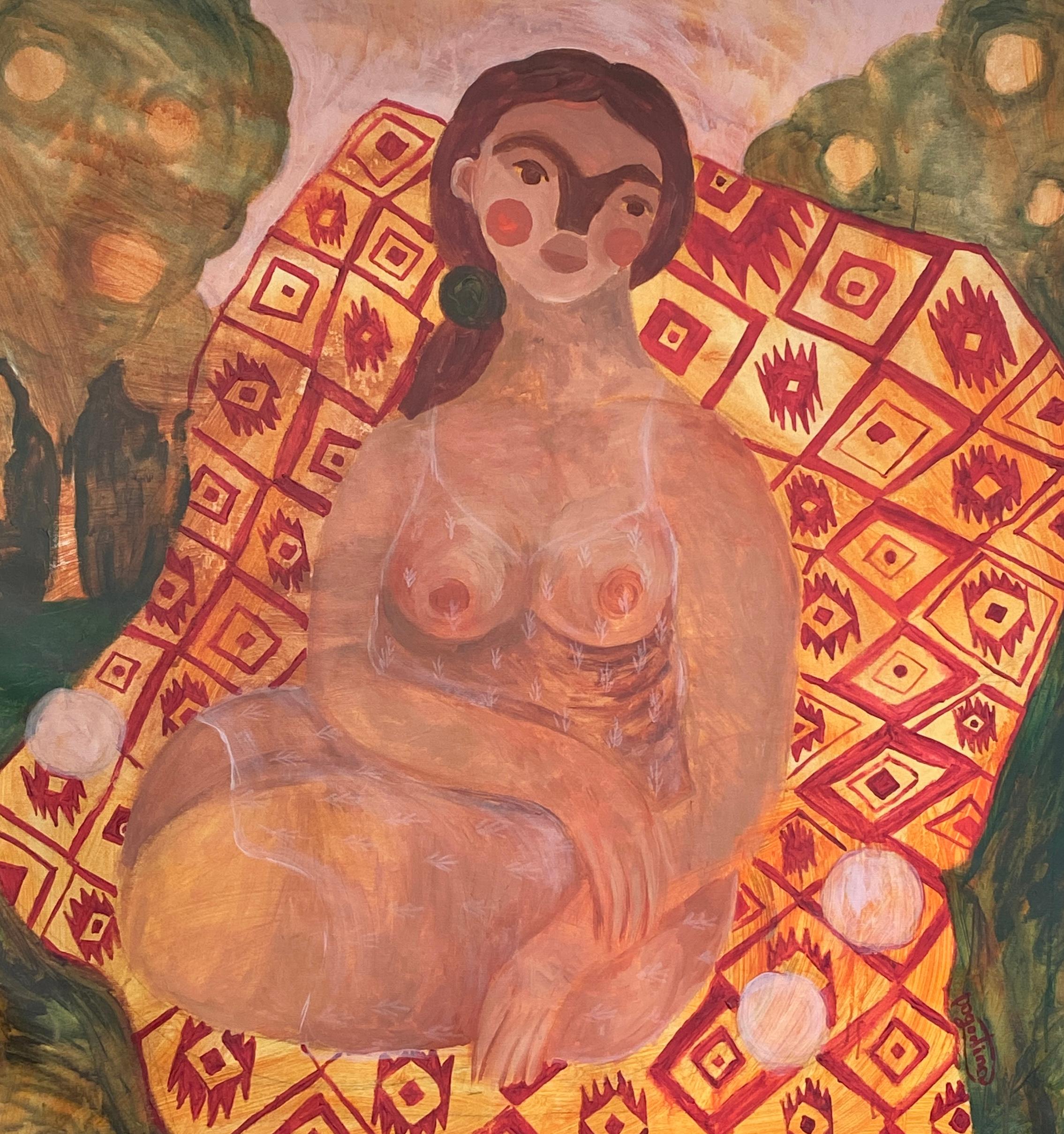 Dasha Pogodina Interior Painting - Posing in the Garden