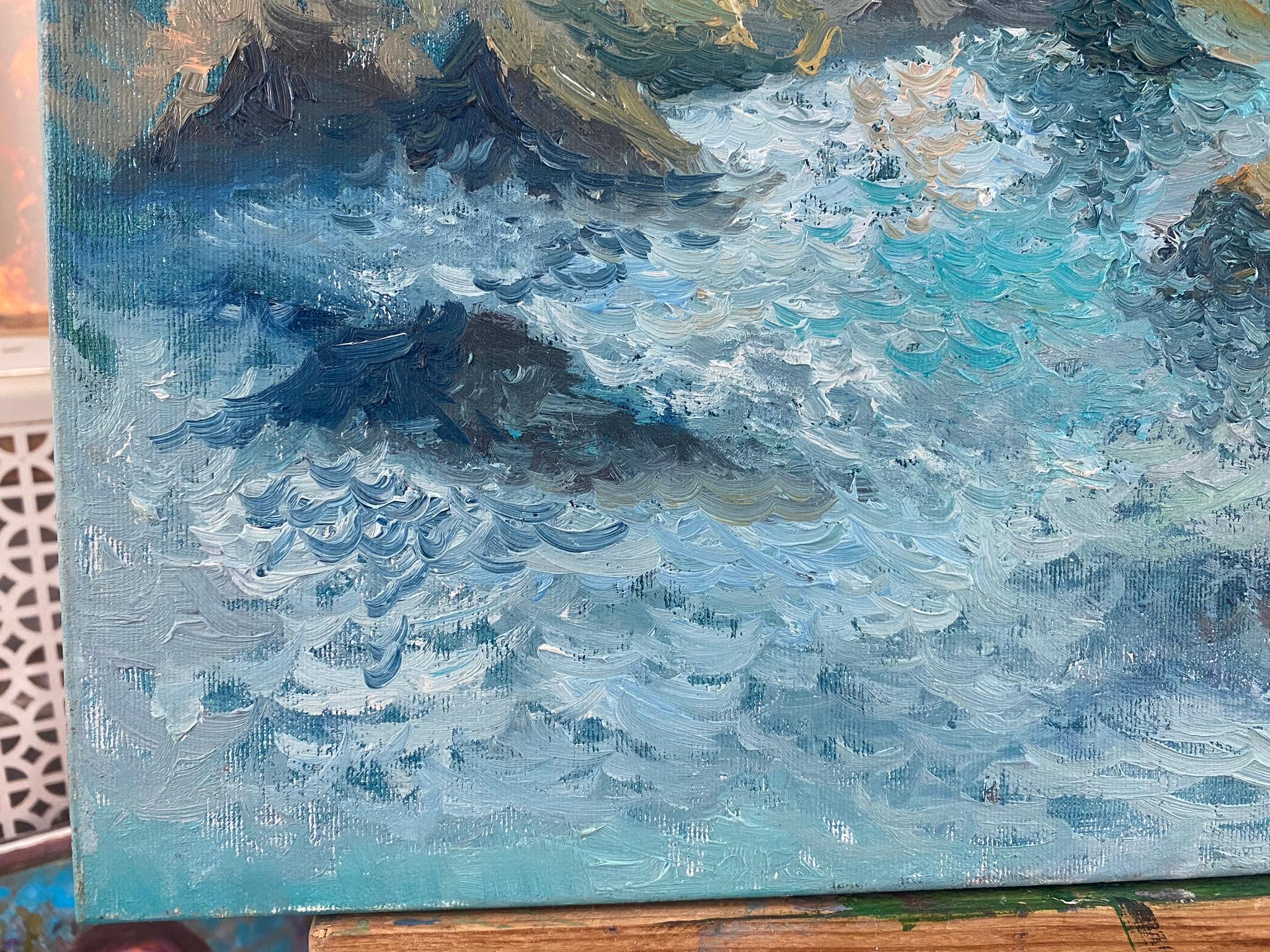 Seascape Landscape, Sea Painting - MONET CLIFF  For Sale 1