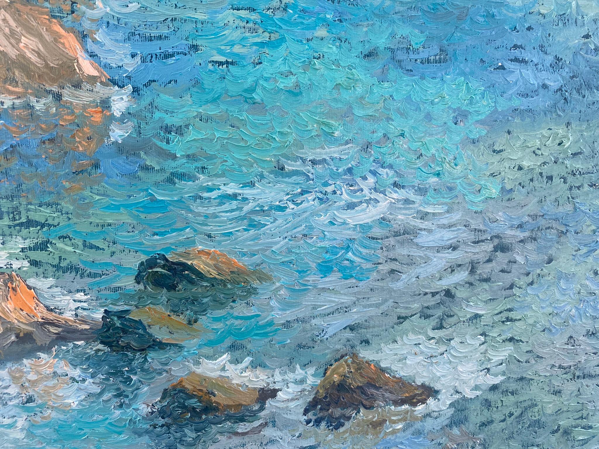 Seascape Landscape, Sea Painting - MONET CLIFF  For Sale 3