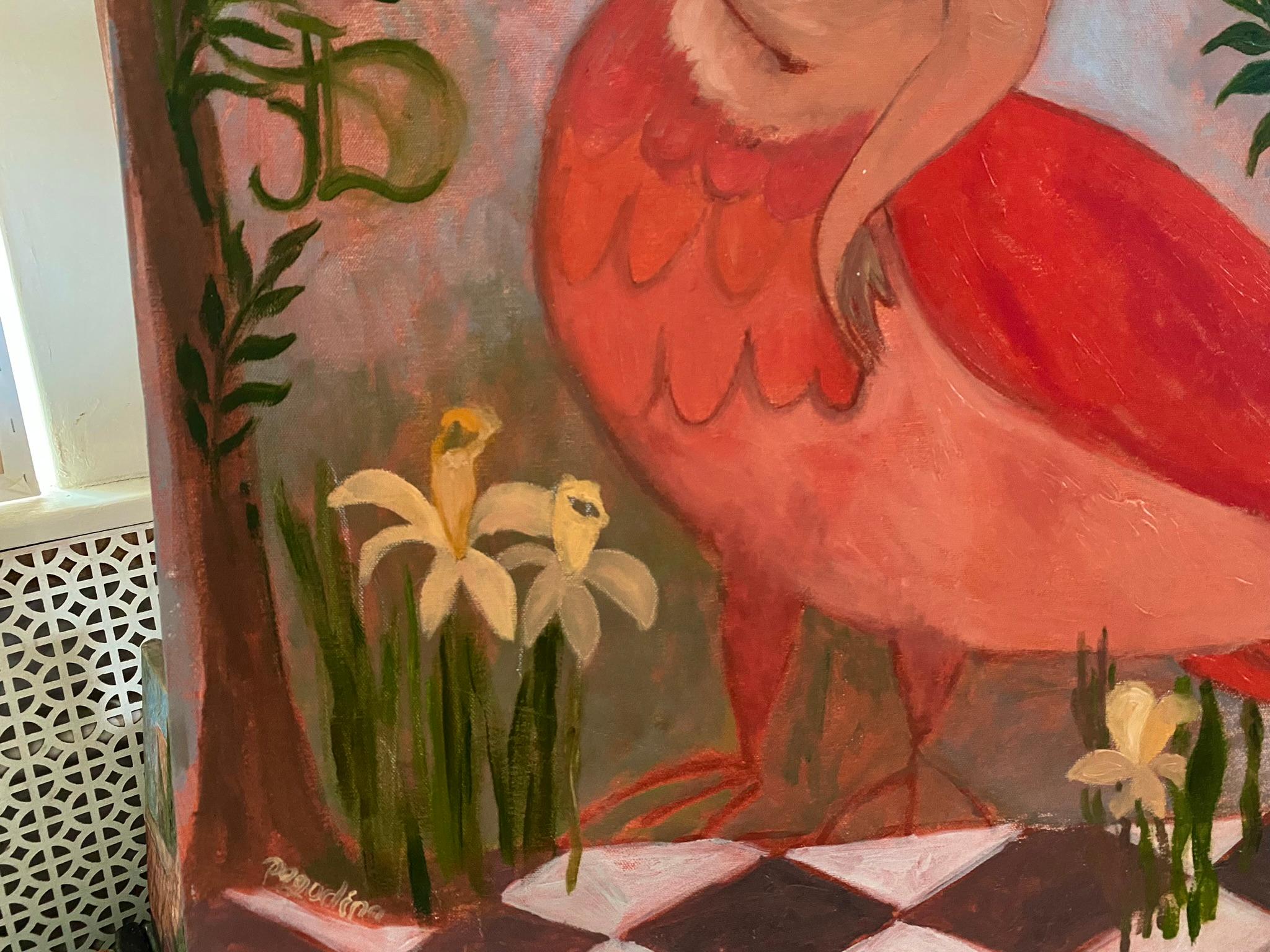 Sirens Art Modern Woman Nude, Bird Woman, canvas, oil  - Garden guards  4