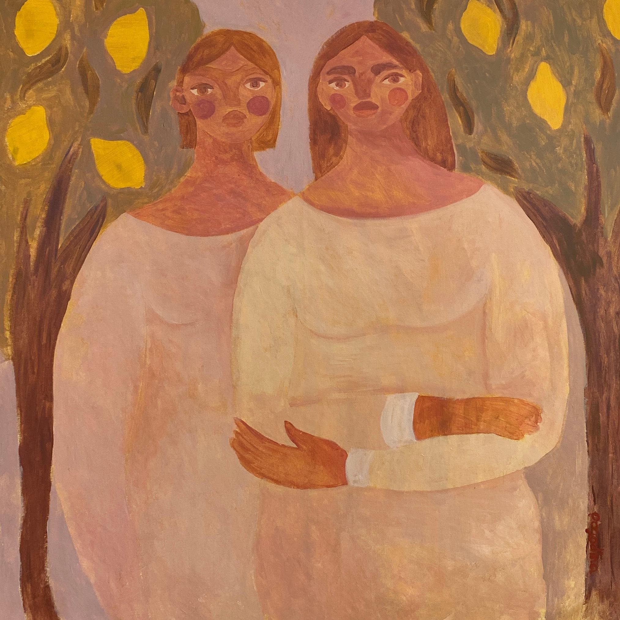 Figurative Painting de Dasha Pogodina - Hermana, hagamos limonada