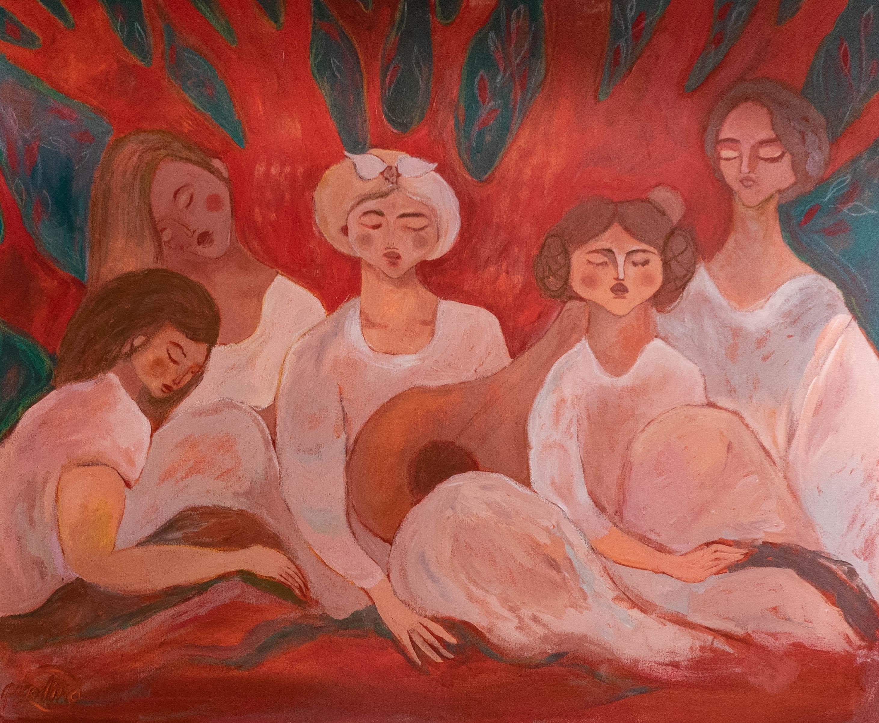Soulmate Pintura al óleo figurativa moderna de la artista ucraniana Dasha Pogodina