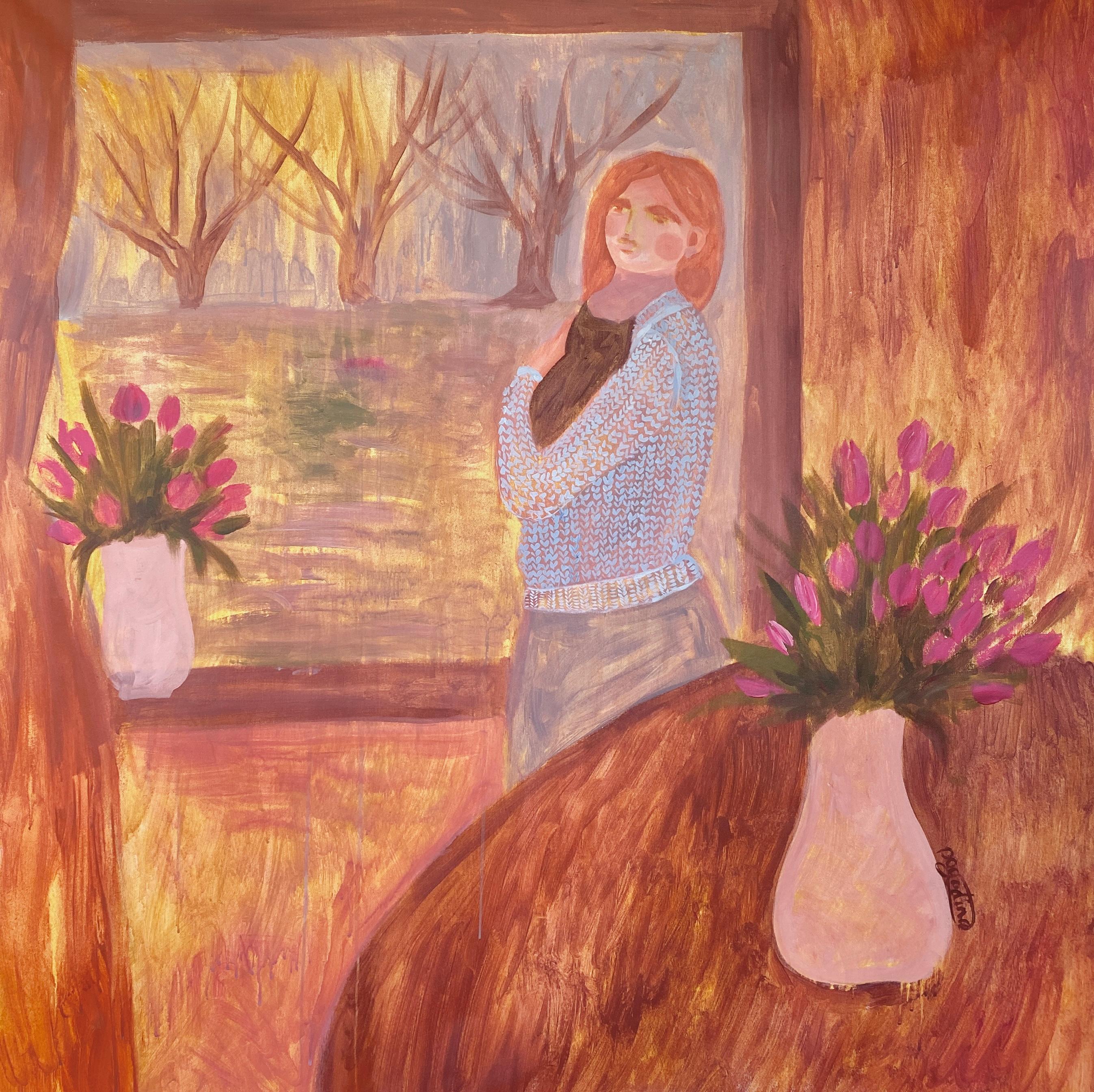 Figurative Painting Dasha Pogodina - Le printemps est porteur d'espoir