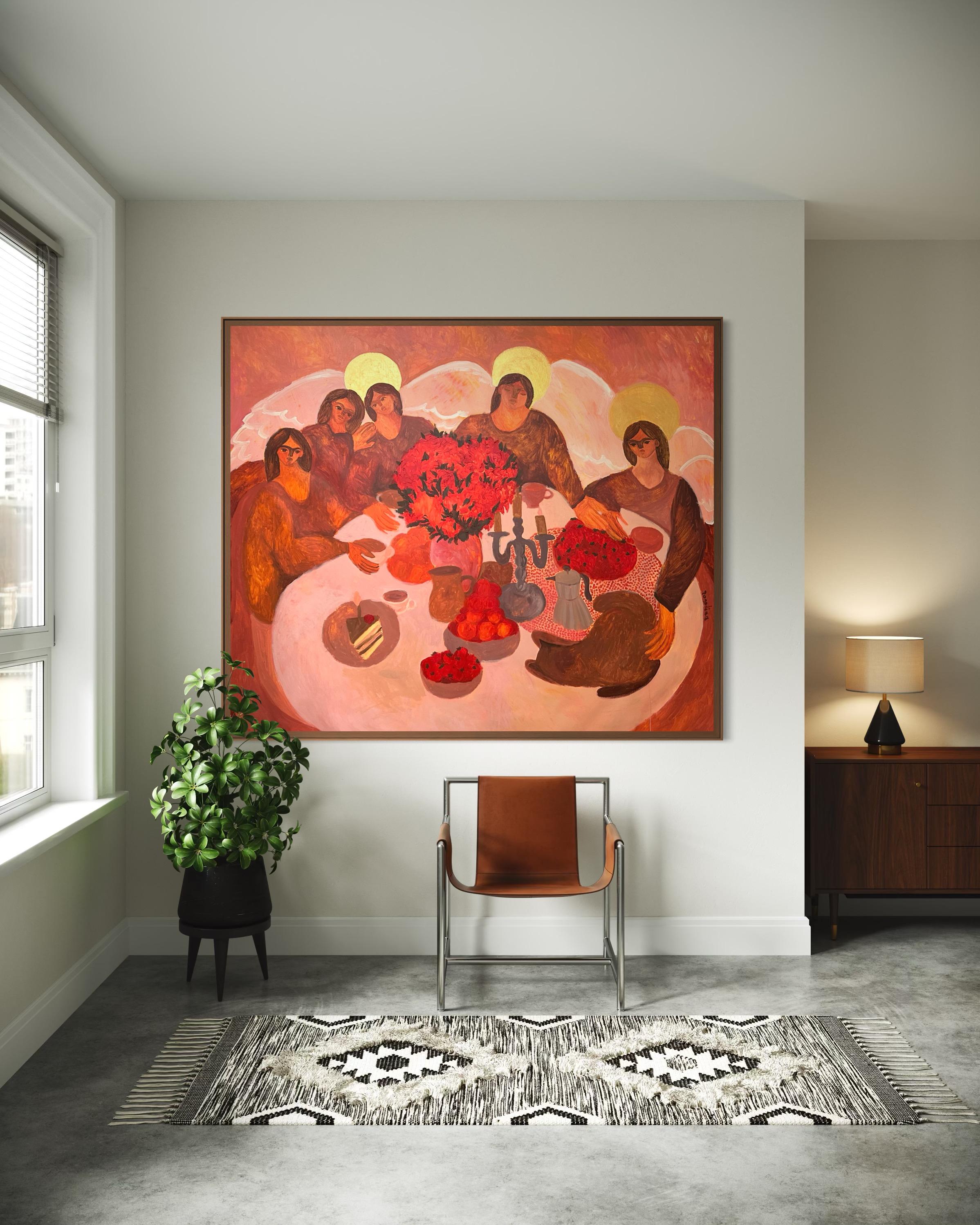 Petit déjeuner du dimanche - Orange Interior Painting par Dasha Pogodina