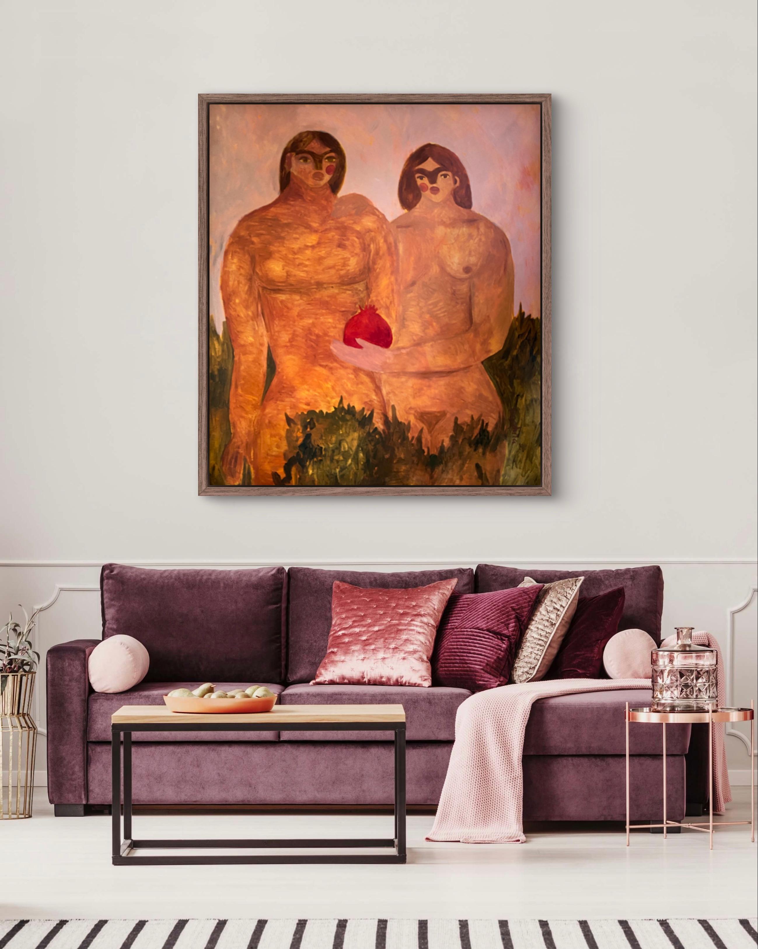 Tentación - Figurative Painting Naranja de Dasha Pogodina