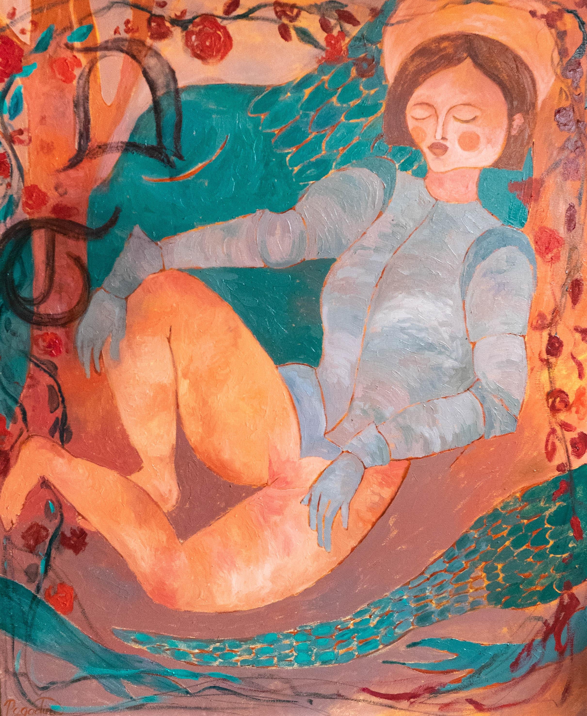 Dasha Pogodina Nude Painting - The battle is inside of me