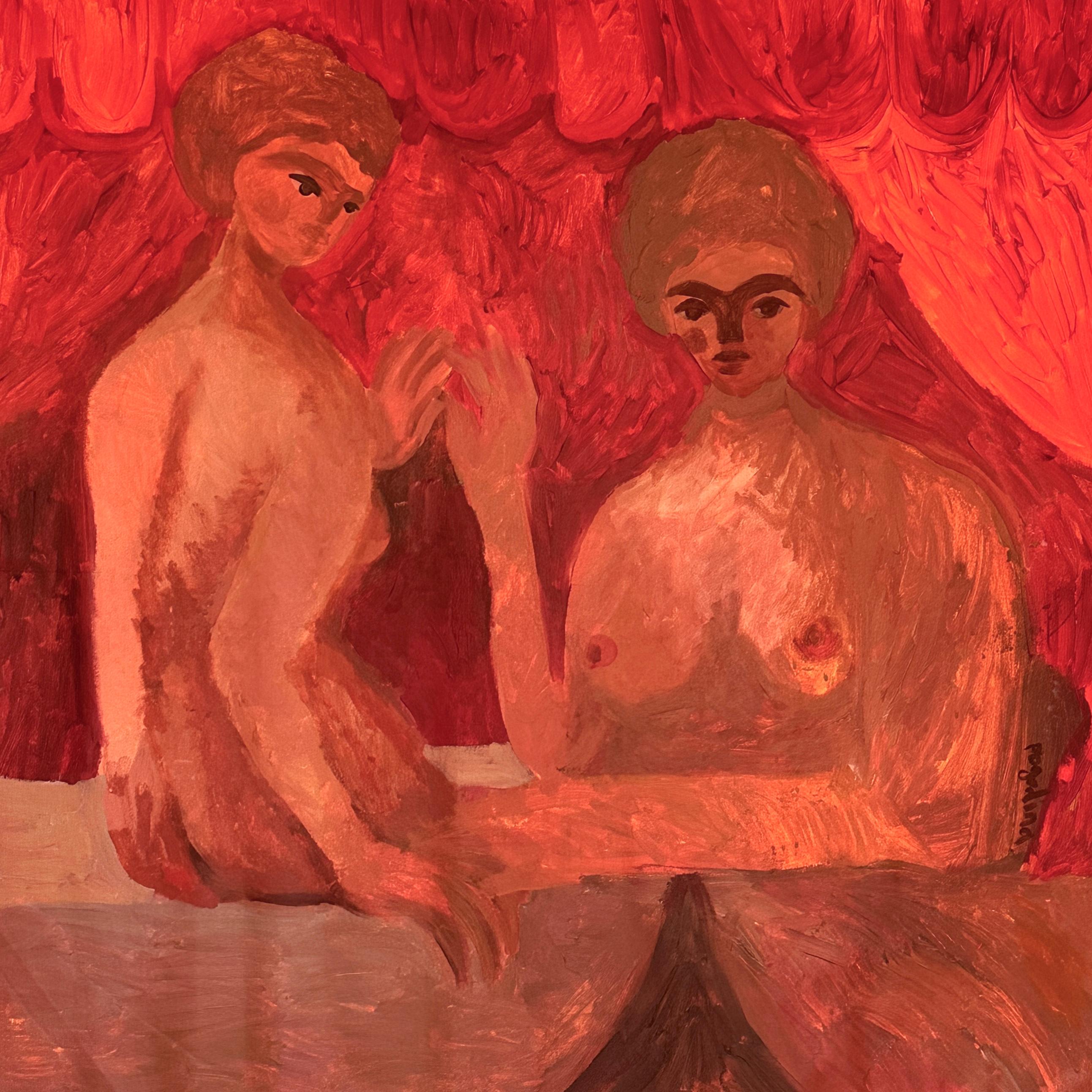Dasha Pogodina Figurative Painting – Die endlosen Geschichten unserer Liebe