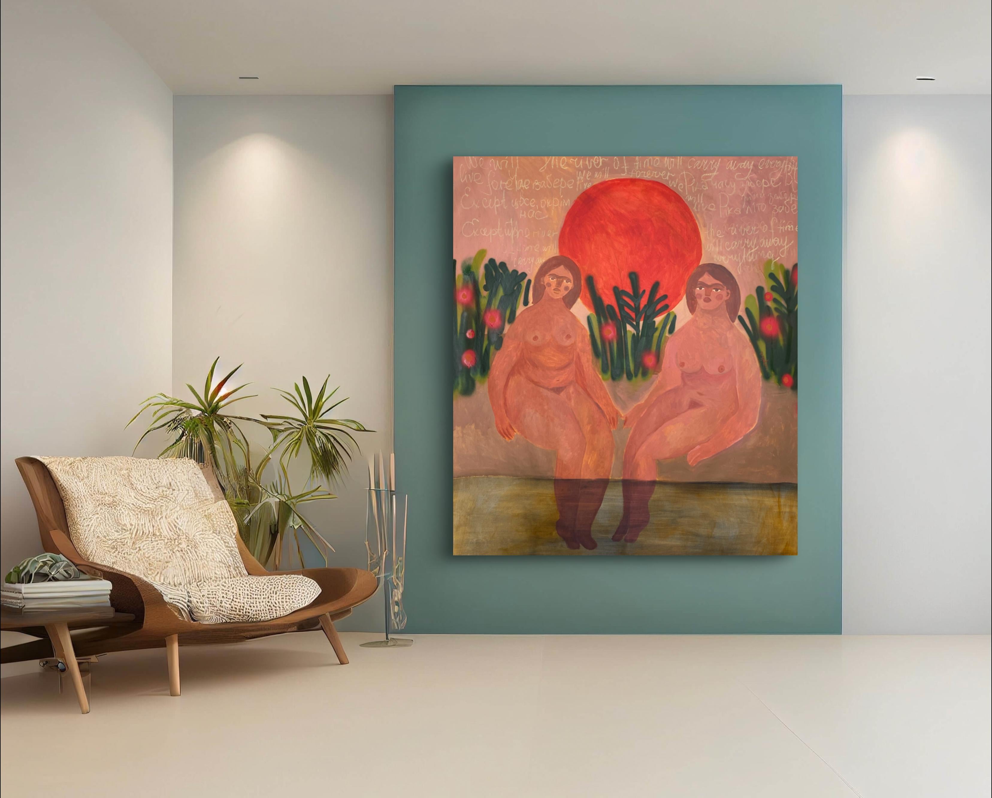 La rivière nous emportera tout, sauf nous - Impressionnisme Painting par Dasha Pogodina