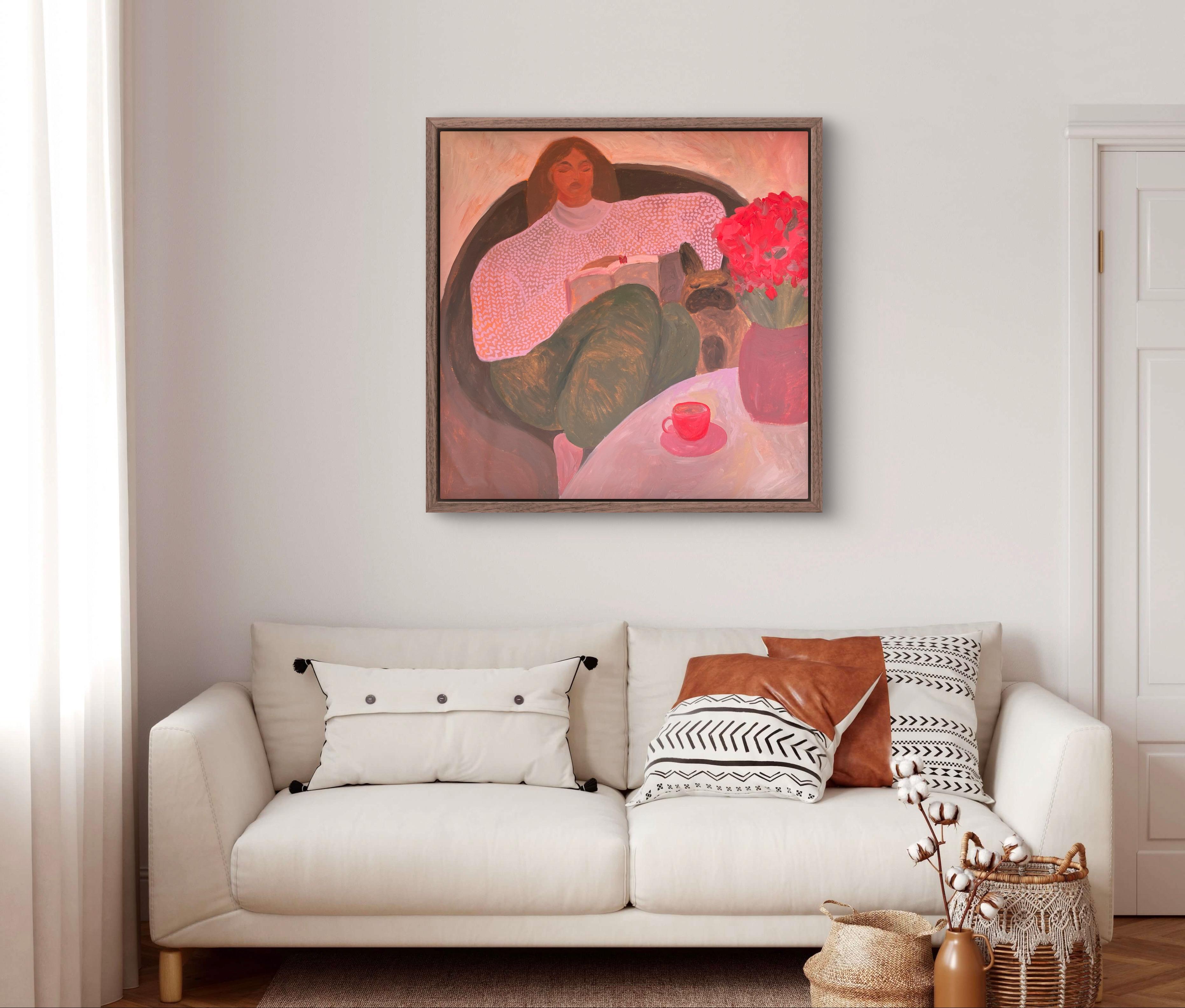 The time of my life belongs to me - Brown Figurative Painting by Dasha Pogodina