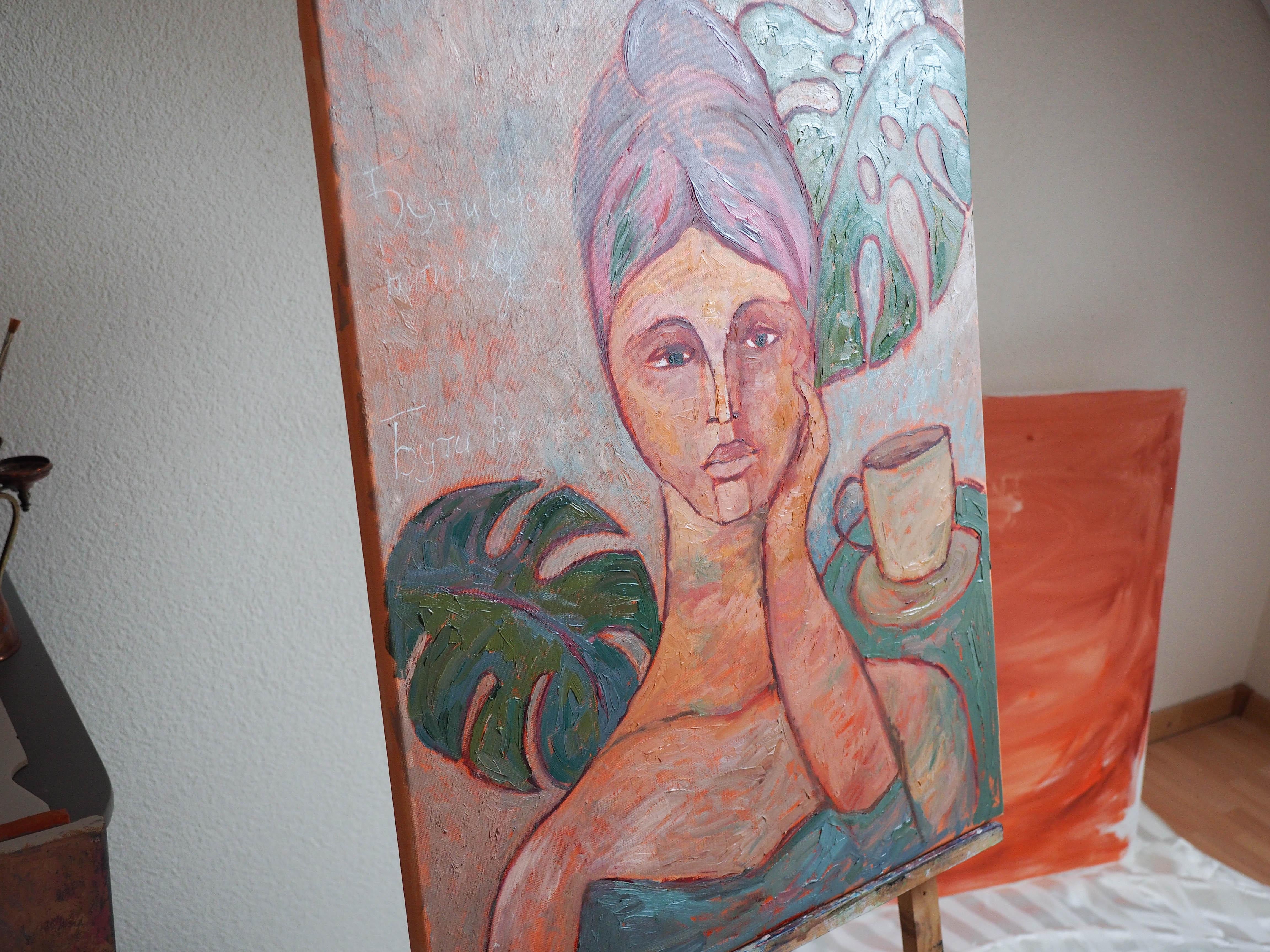 To be at home and drink coffee by Ukranian Artist Dasha Pogodina For Sale 3