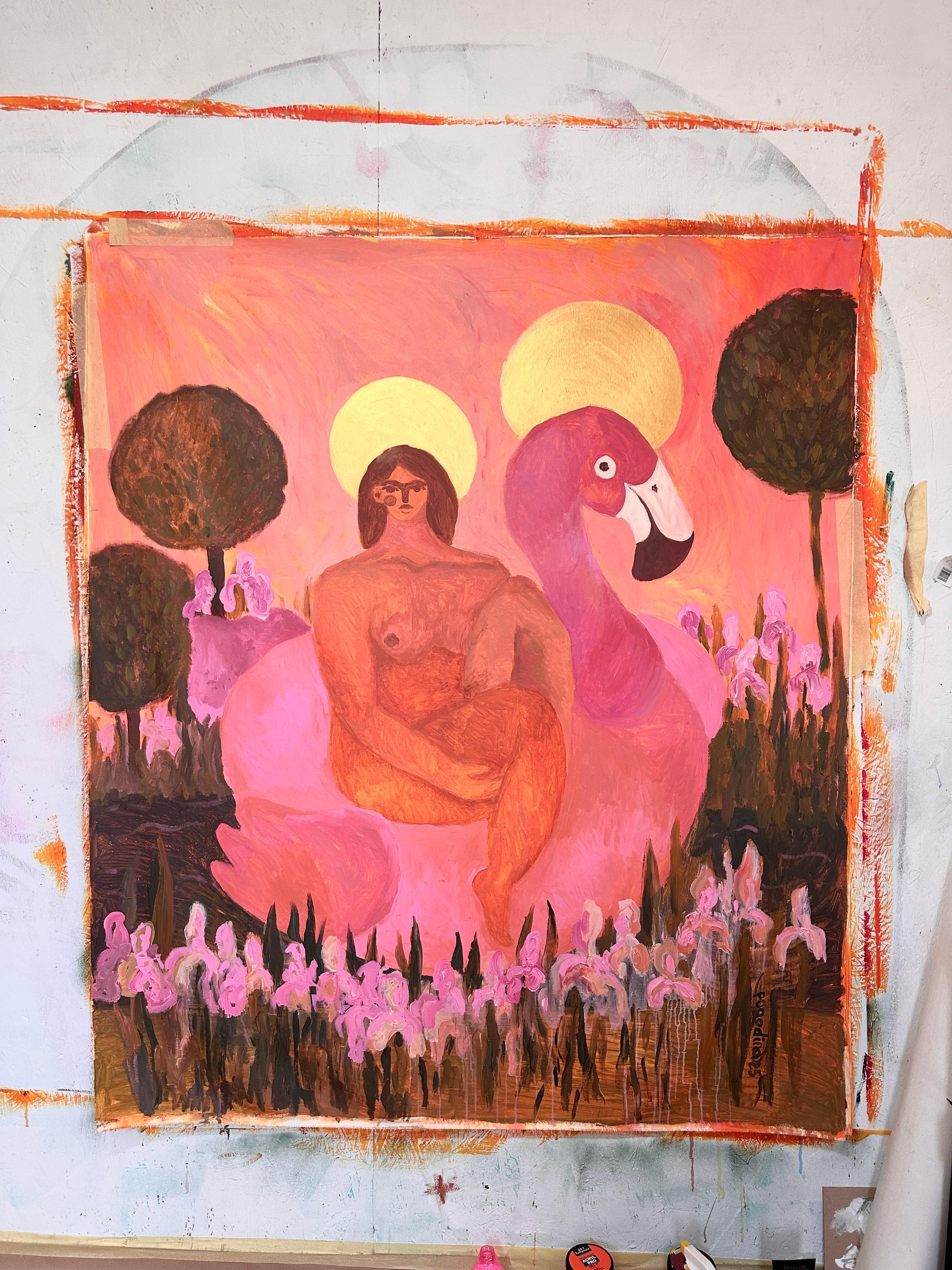 Jungfrau Maria im Garten im Angebot 9