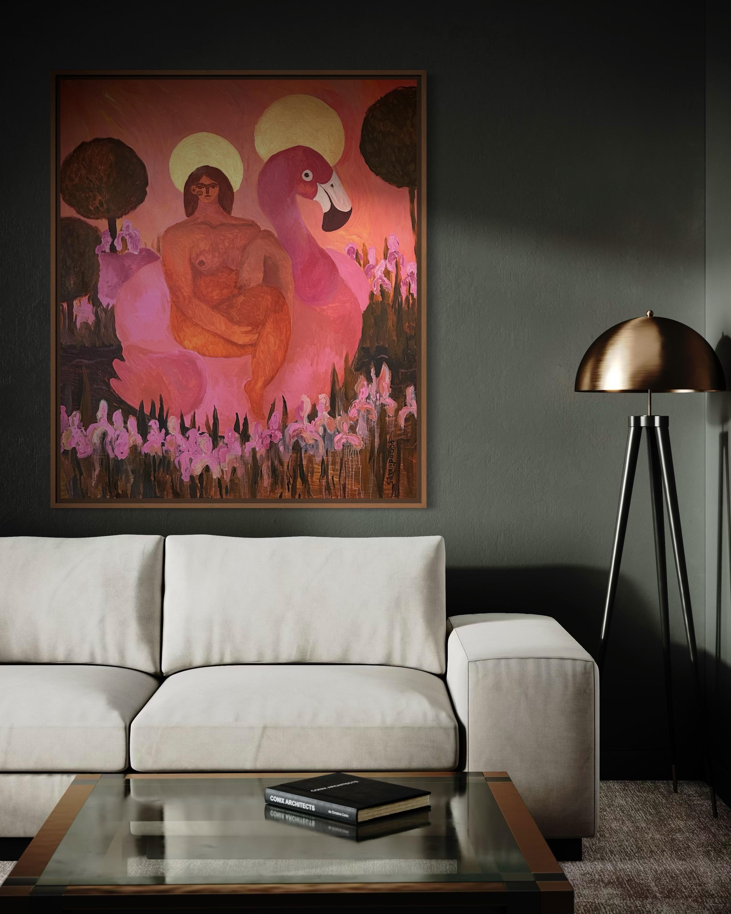 Jungfrau Maria im Garten – Painting von Dasha Pogodina