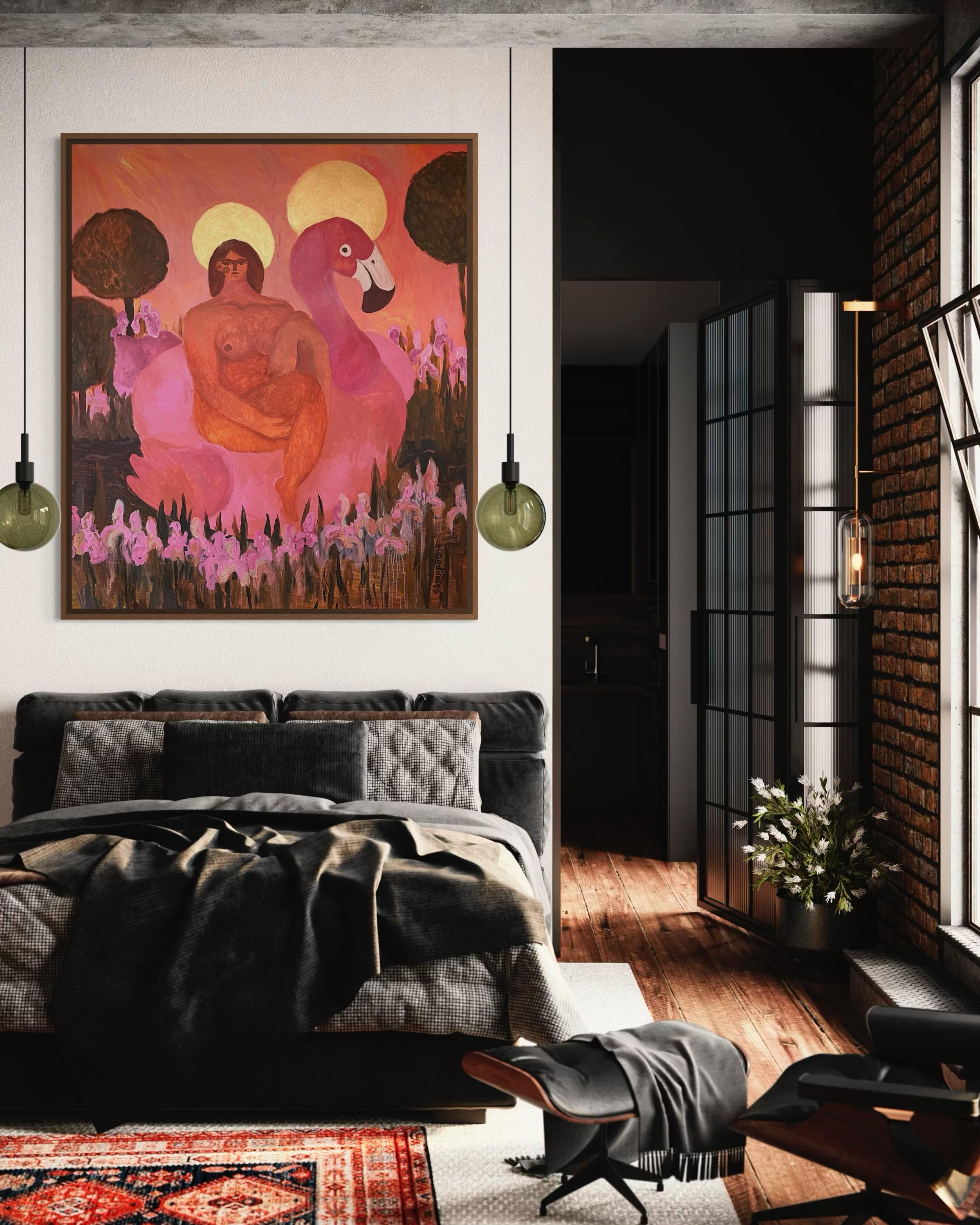 Jungfrau Maria im Garten (Impressionismus), Painting, von Dasha Pogodina