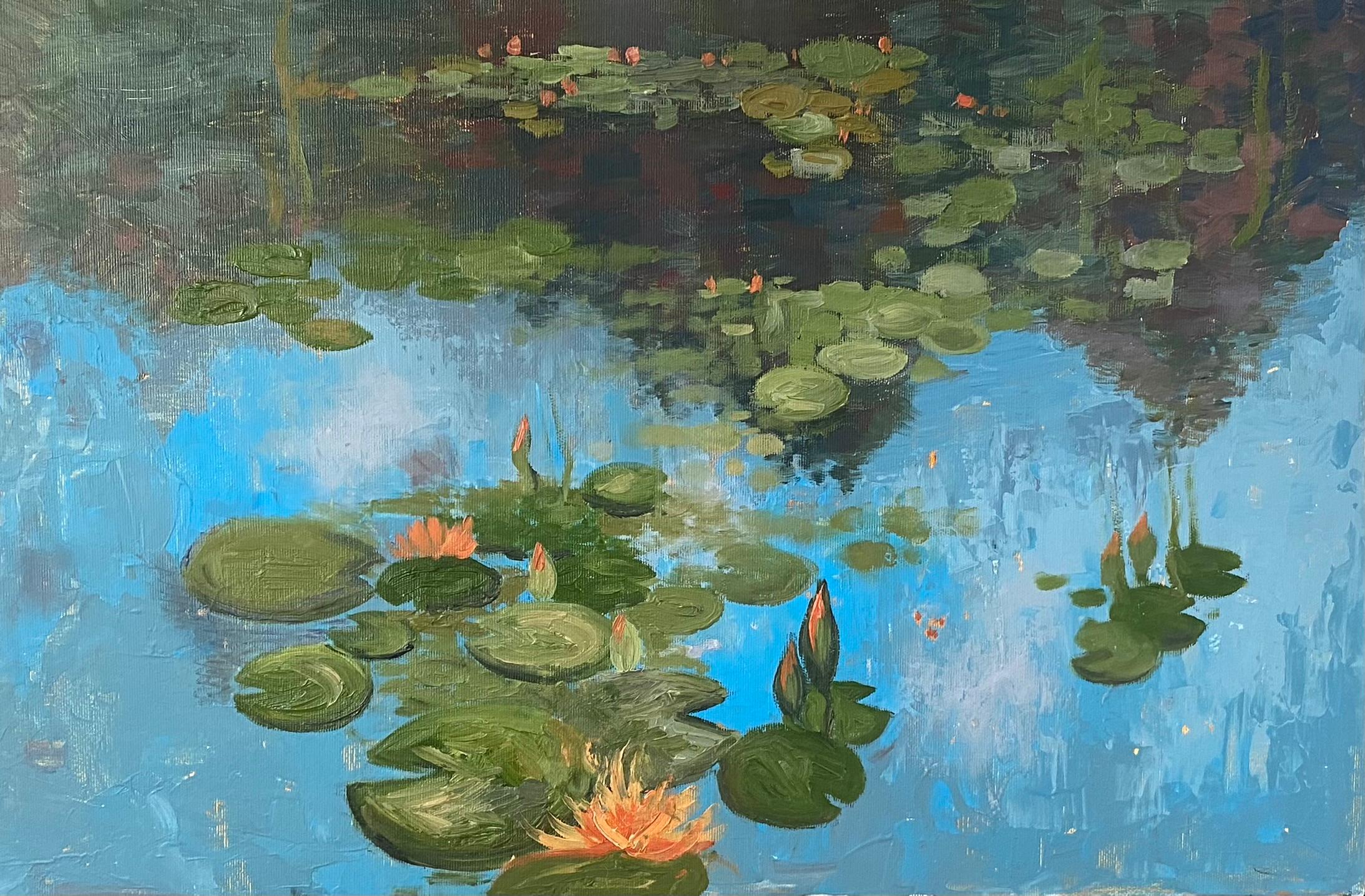 Dasha Pogodina Interior Painting - Water lily garden