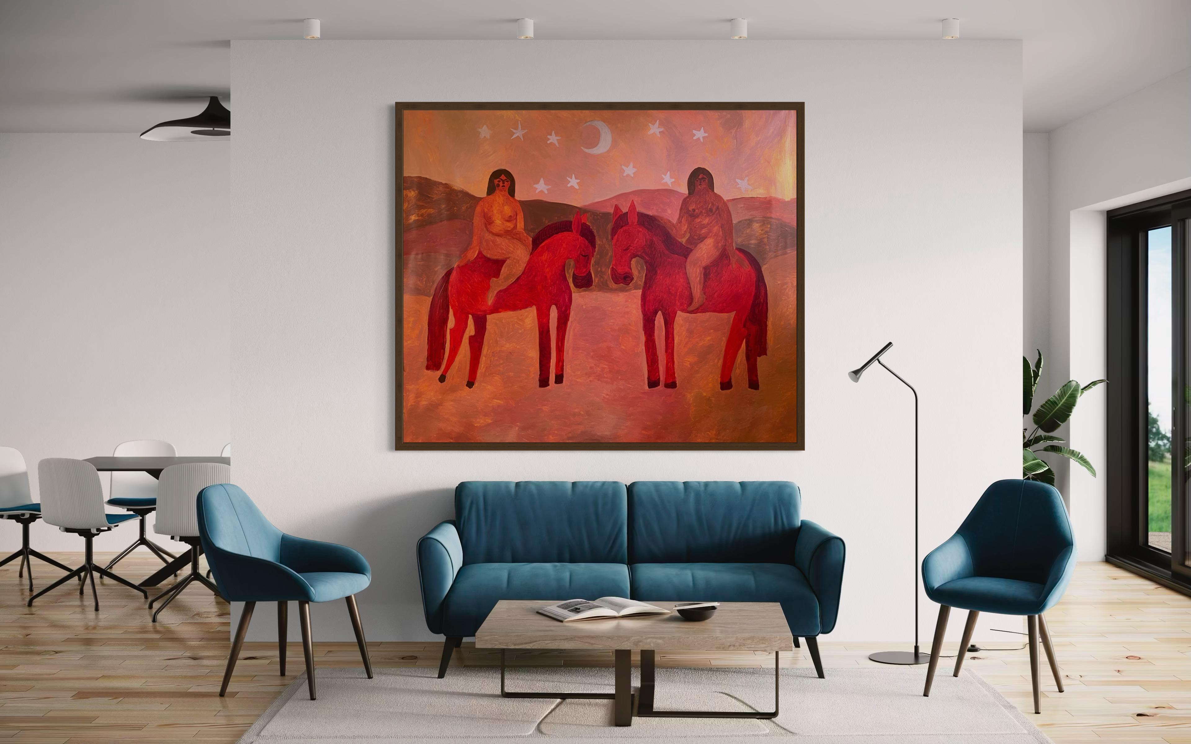 Wir sind nicht mehr allein (Orange), Interior Painting, von Dasha Pogodina