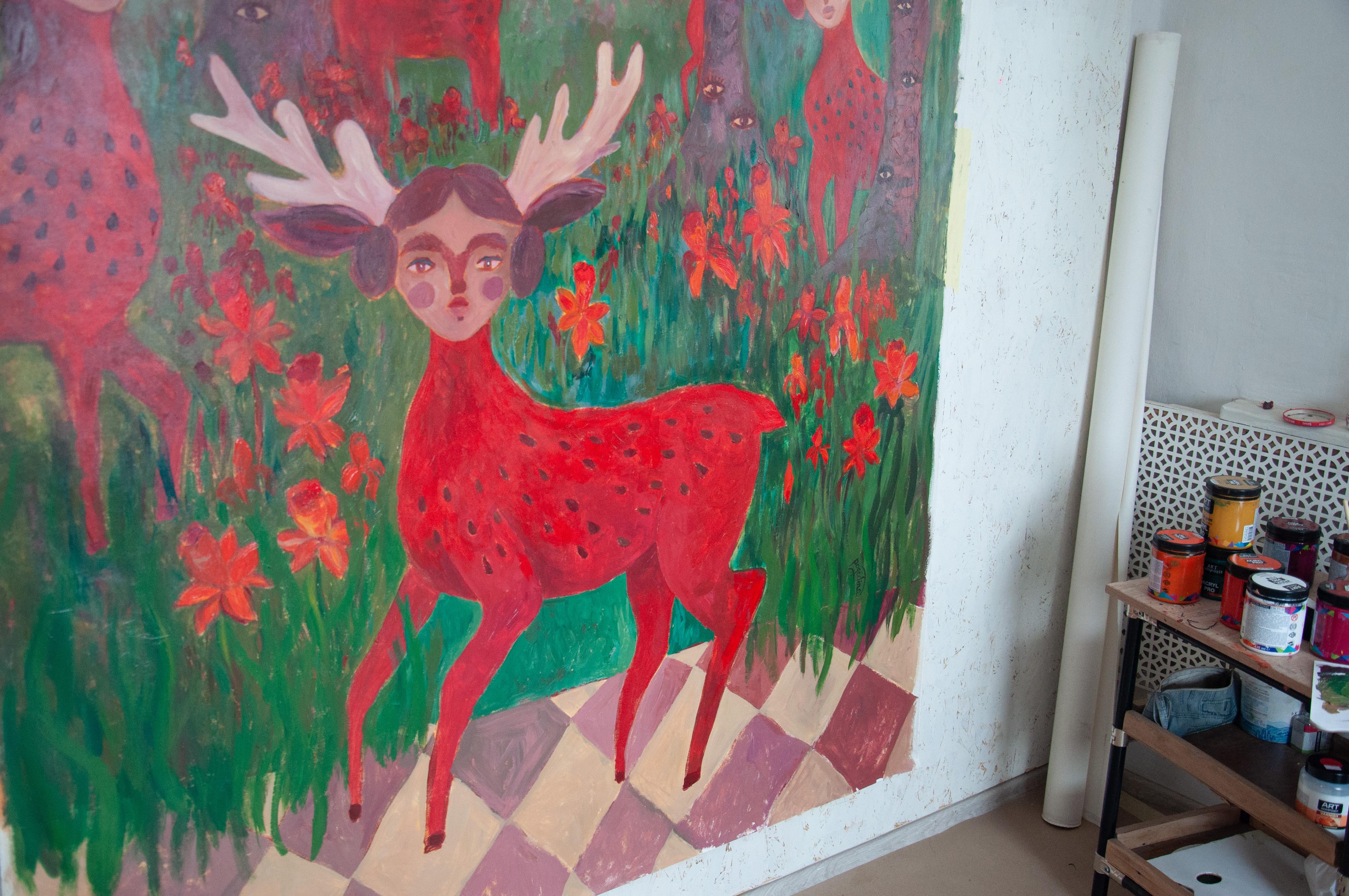 Sussurri della natura selvaggia - Painting di Dasha Pogodina
