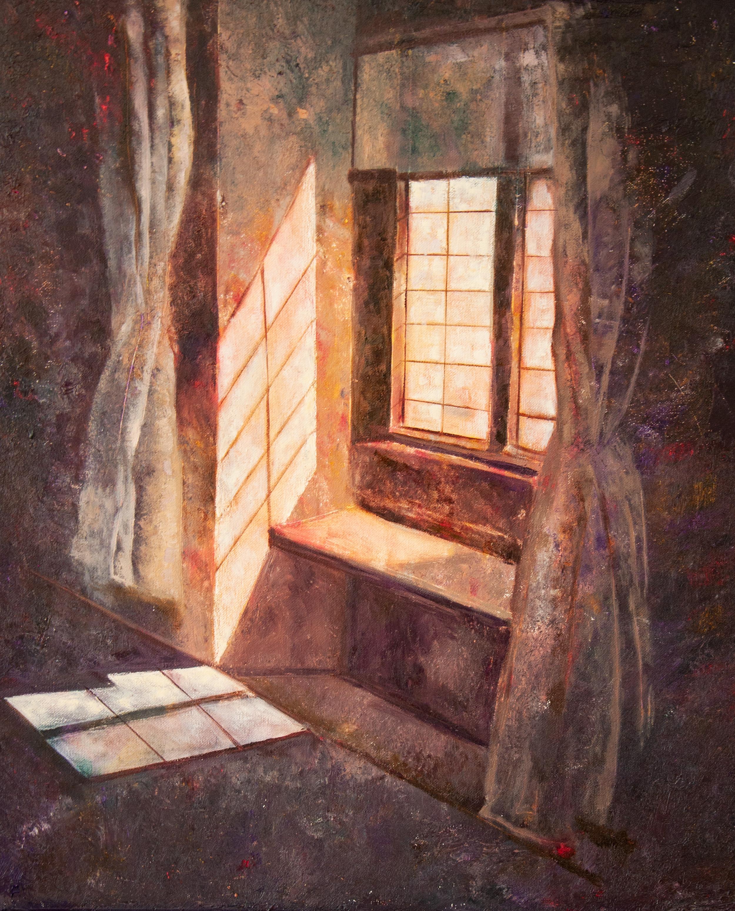 WINDOW TO THE SECRET GARDEN, oil on canvas - 20*24in (50*60cm) For Sale 6