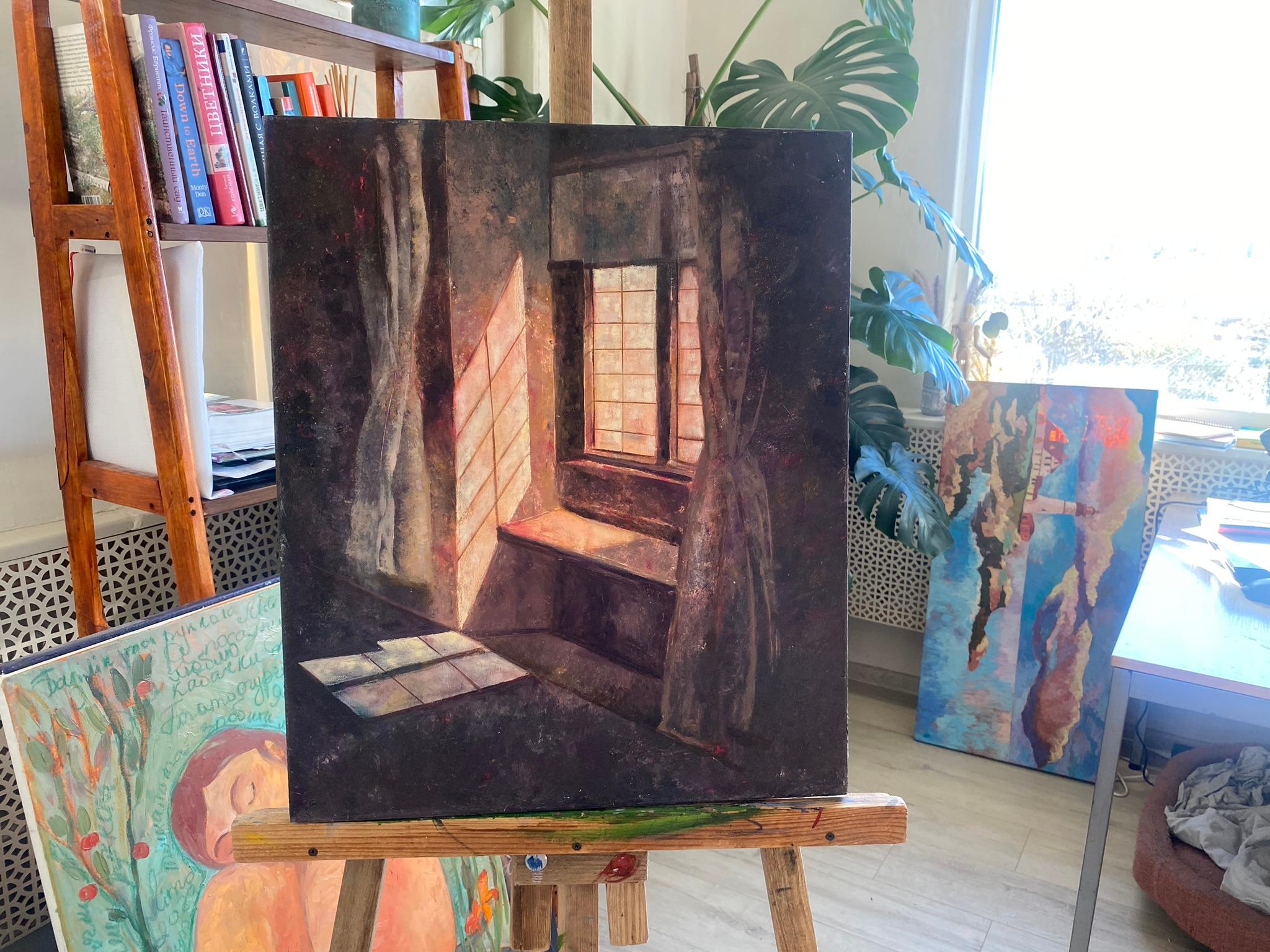 FENÊTRE SUR LE JARDIN SECRET, huile sur toile - 20*24in (50*60cm) en vente 11