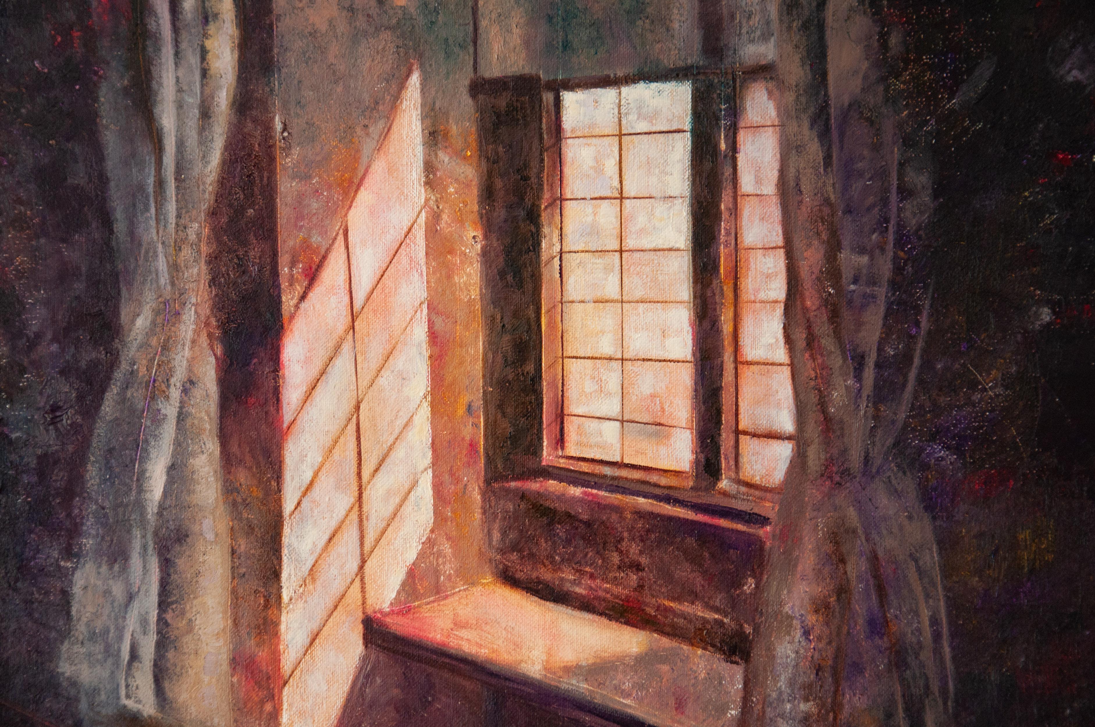WINDOW TO THE SECRET GARDEN, oil on canvas - 20*24in (50*60cm) For Sale 1
