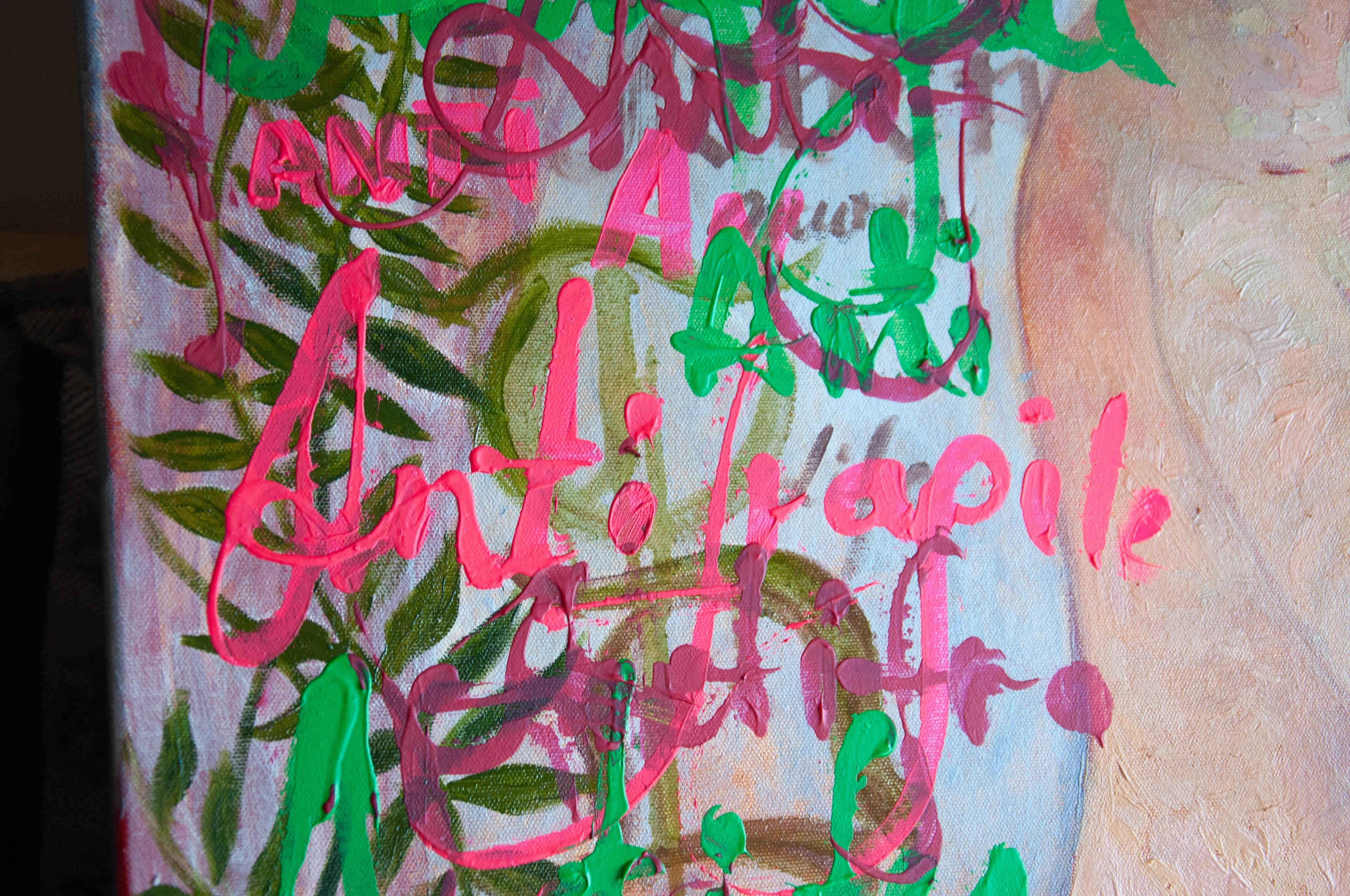 Donna nuda, Pop Art, tela, tecnica mista  - ANTIFRAGILE - 100x80 cm 7