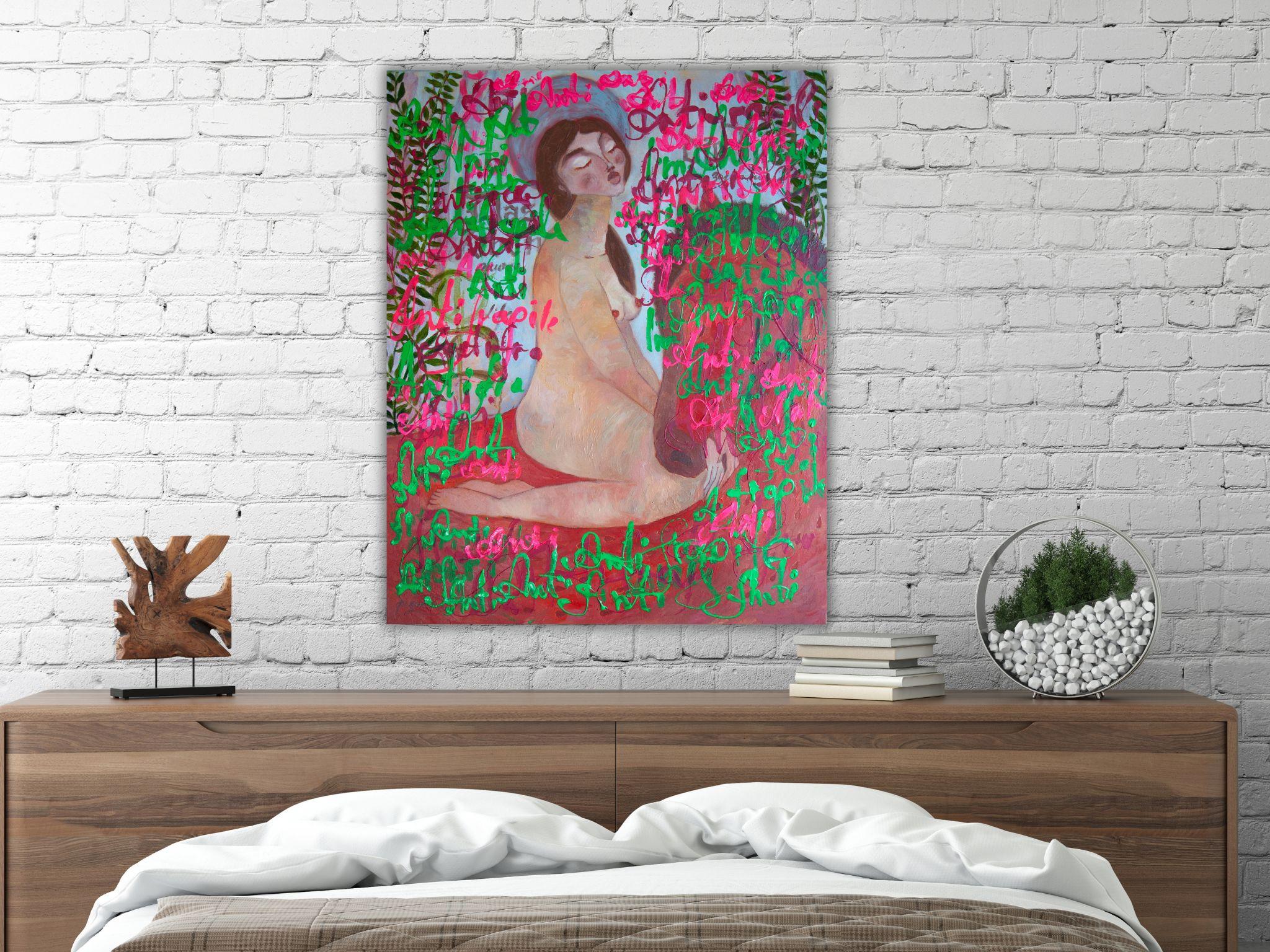 Woman Nude, Pop Art, canvas, mixed media  - ANTIFRAGILE - 100x80 cm 5