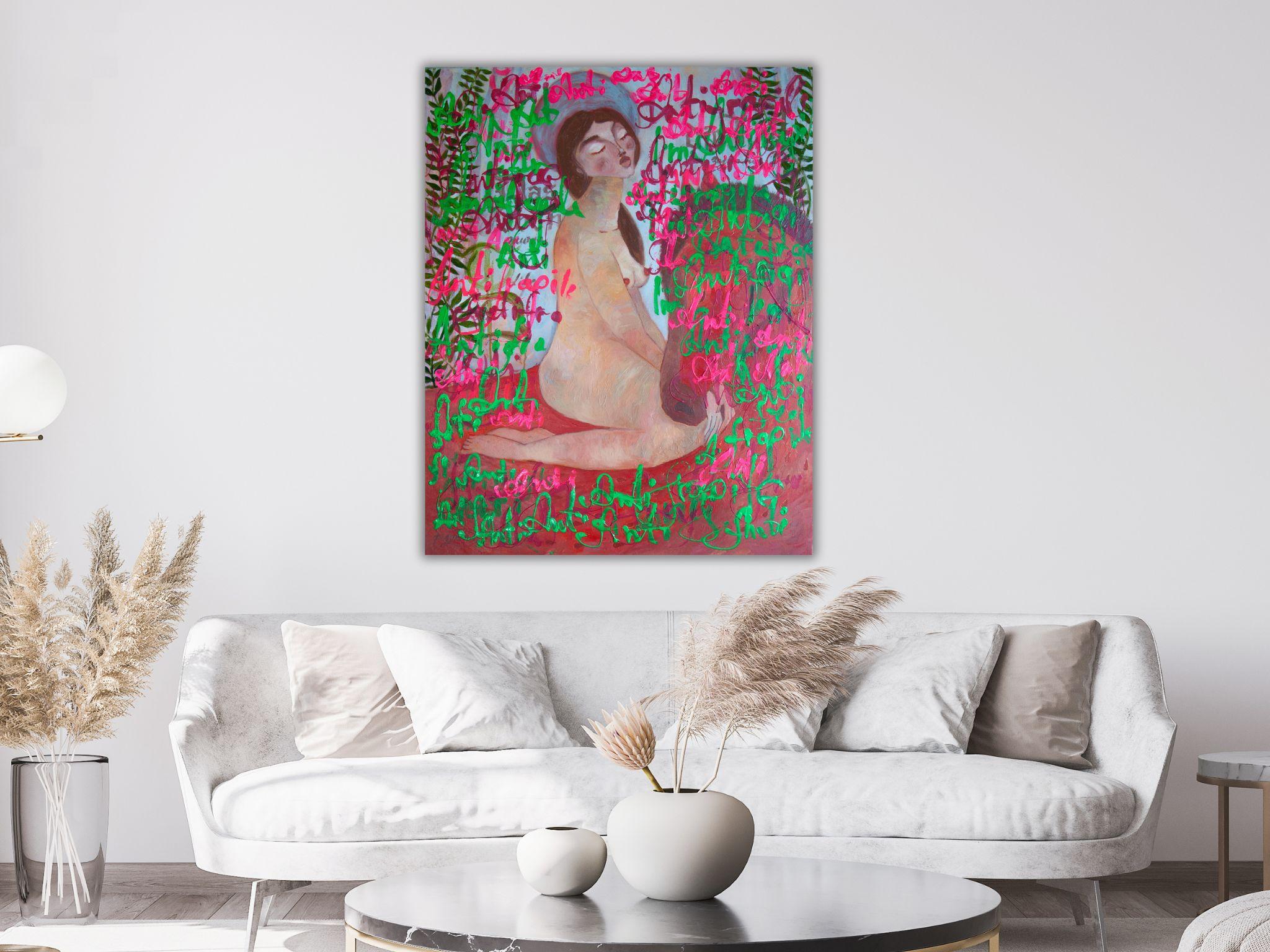 Woman Nude, Pop Art, canvas, mixed media  - ANTIFRAGILE - 100x80 cm For Sale 8