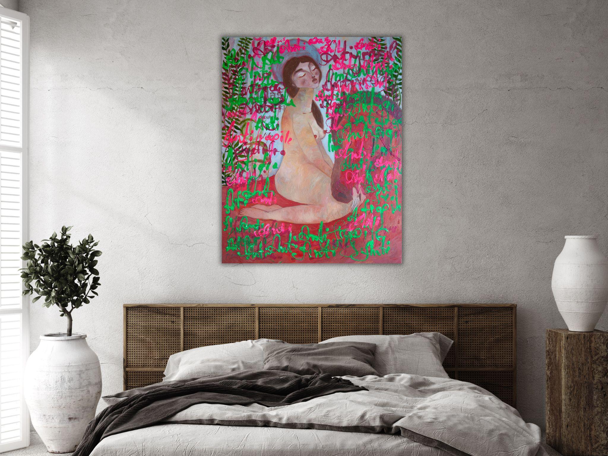 Femme nue, Pop Art, toile, techniques mixtes  - ANTIFRAGILE - 100x80 cm en vente 12