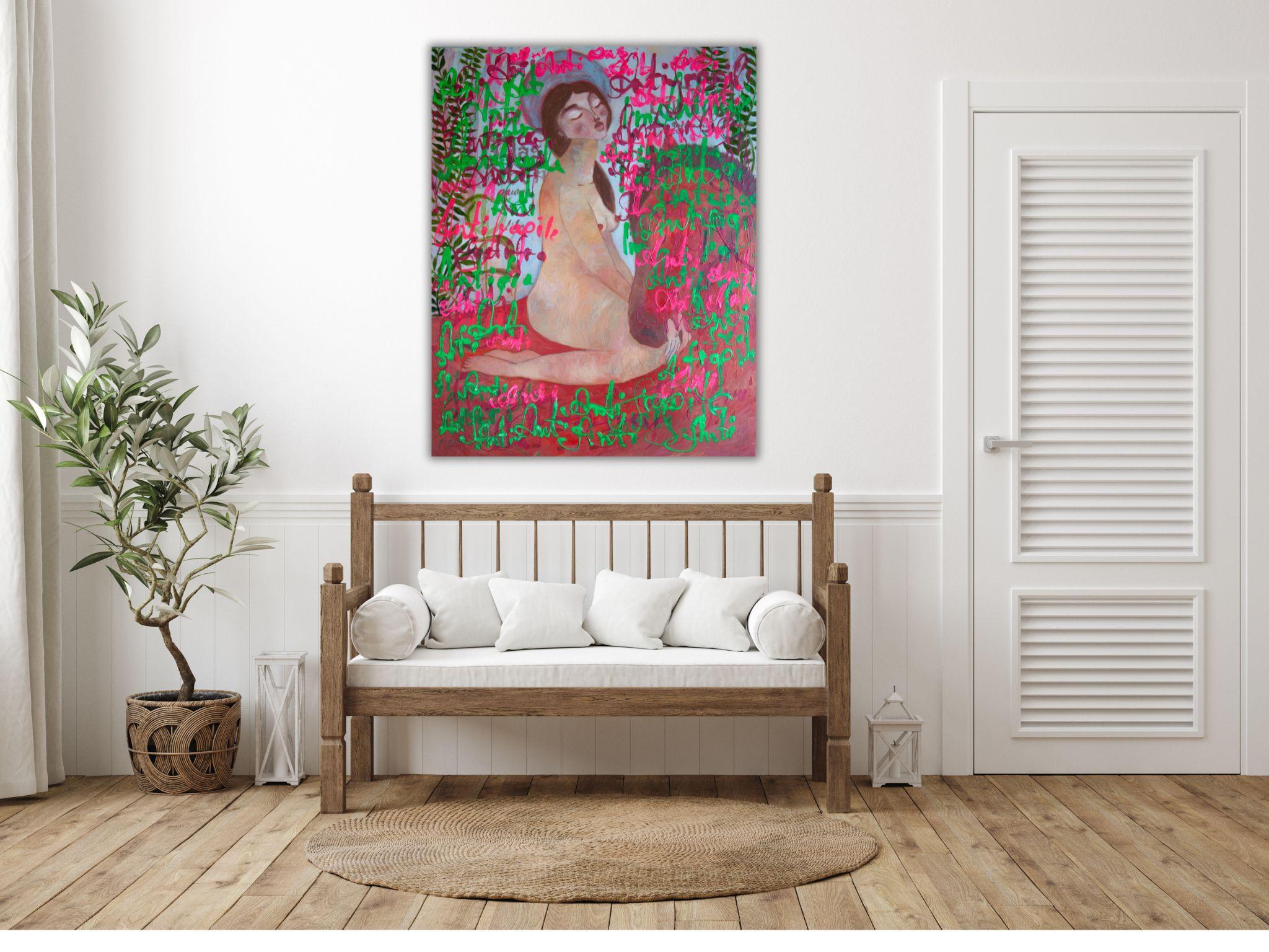 Woman Nude, Pop Art, canvas, mixed media  - ANTIFRAGILE - 100x80 cm For Sale 12