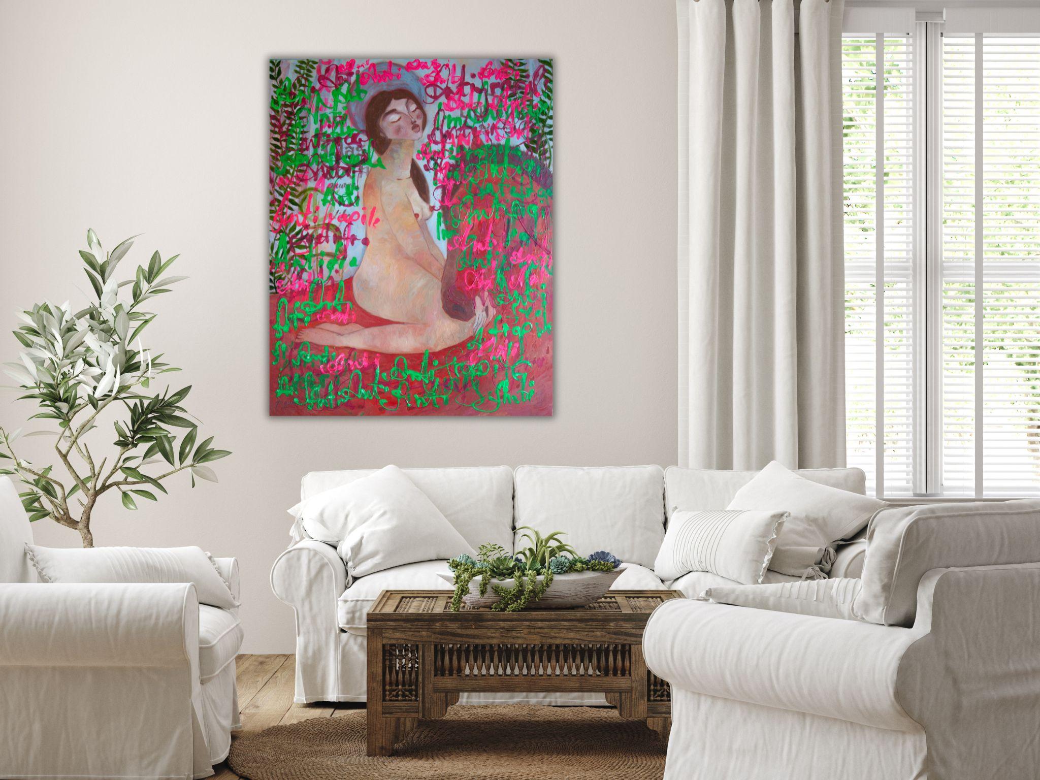 Donna nuda, Pop Art, tela, tecnica mista  - ANTIFRAGILE - 100x80 cm 14