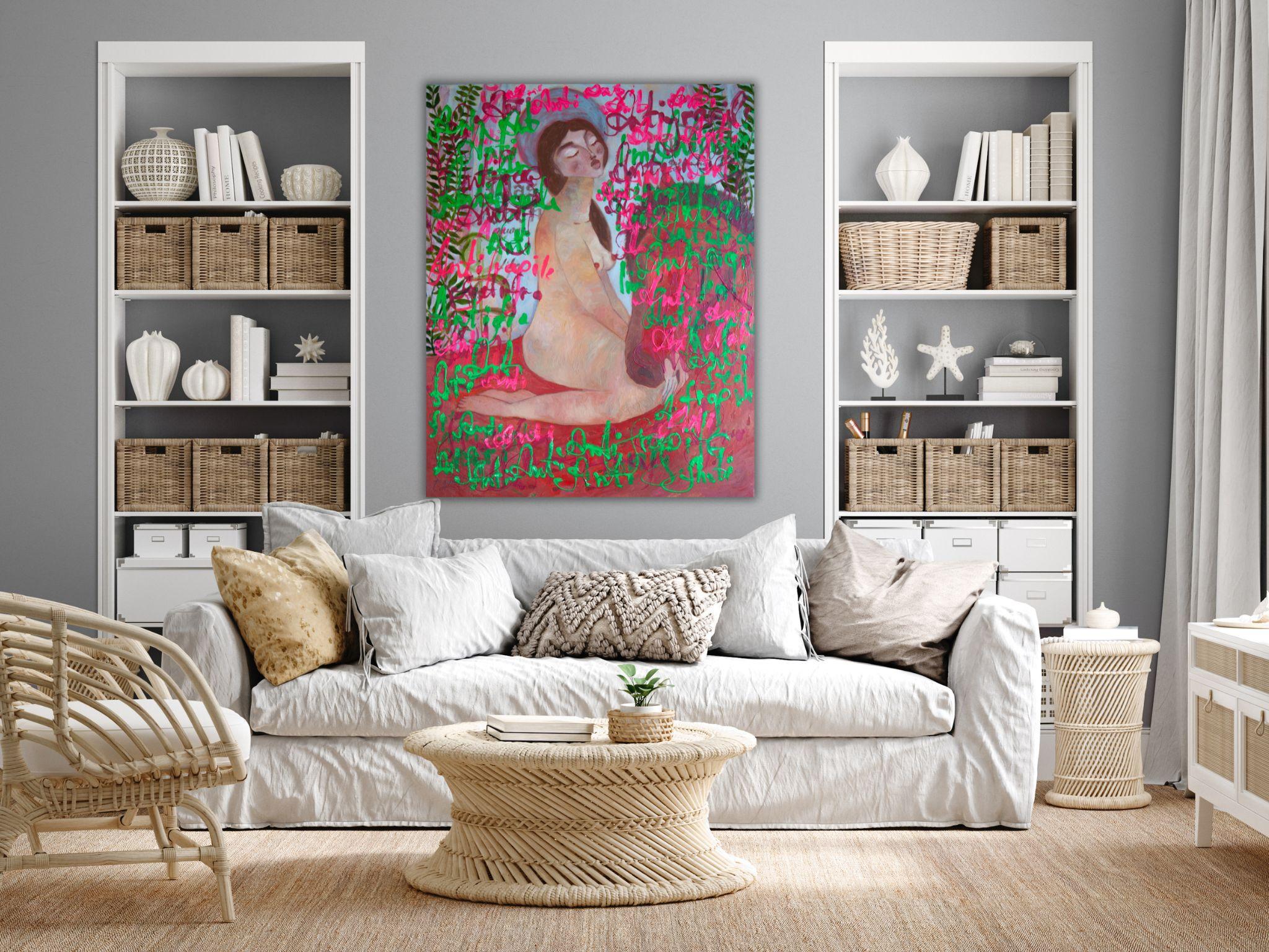 Donna nuda, Pop Art, tela, tecnica mista  - ANTIFRAGILE - 100x80 cm - Painting di Dasha Pogodina