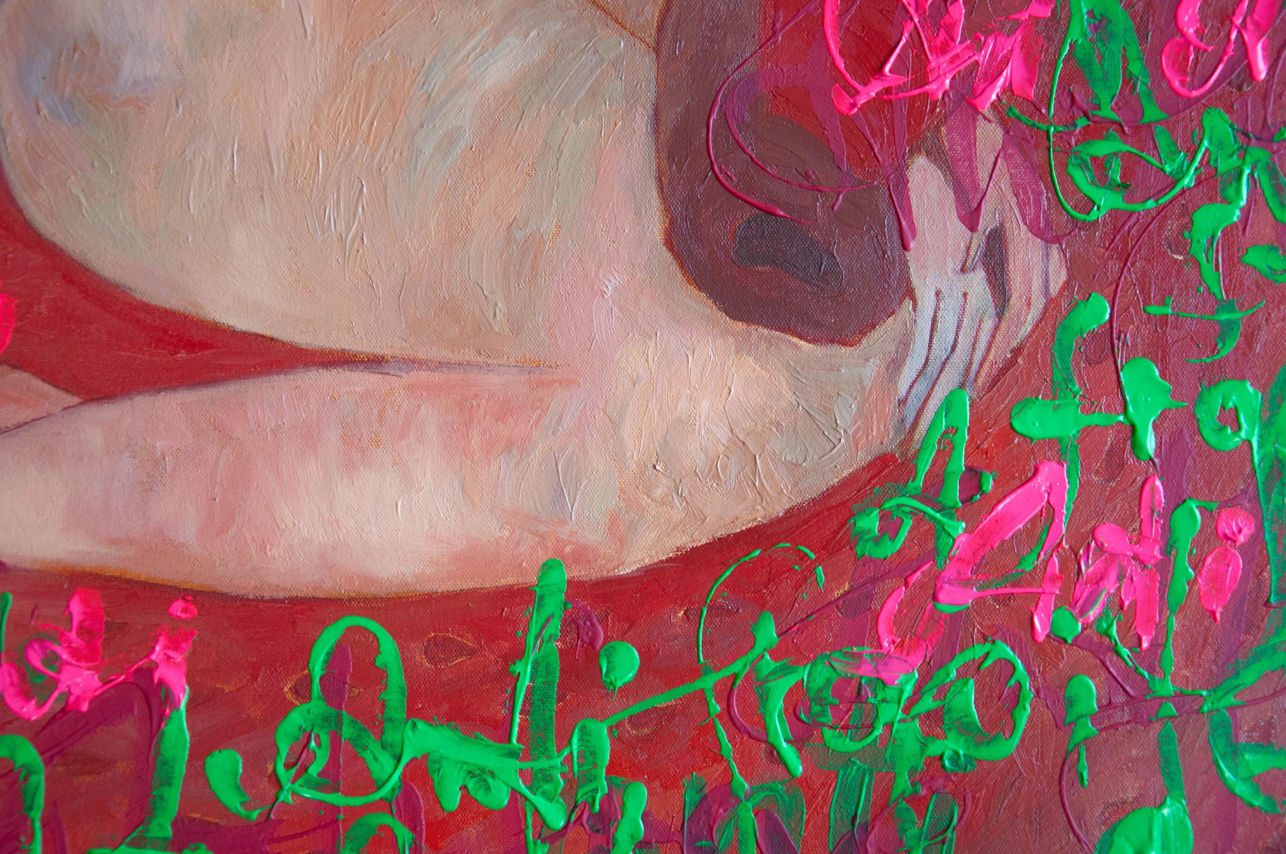Femme nue, Pop Art, toile, techniques mixtes  - ANTIFRAGILE - 100x80 cm en vente 4