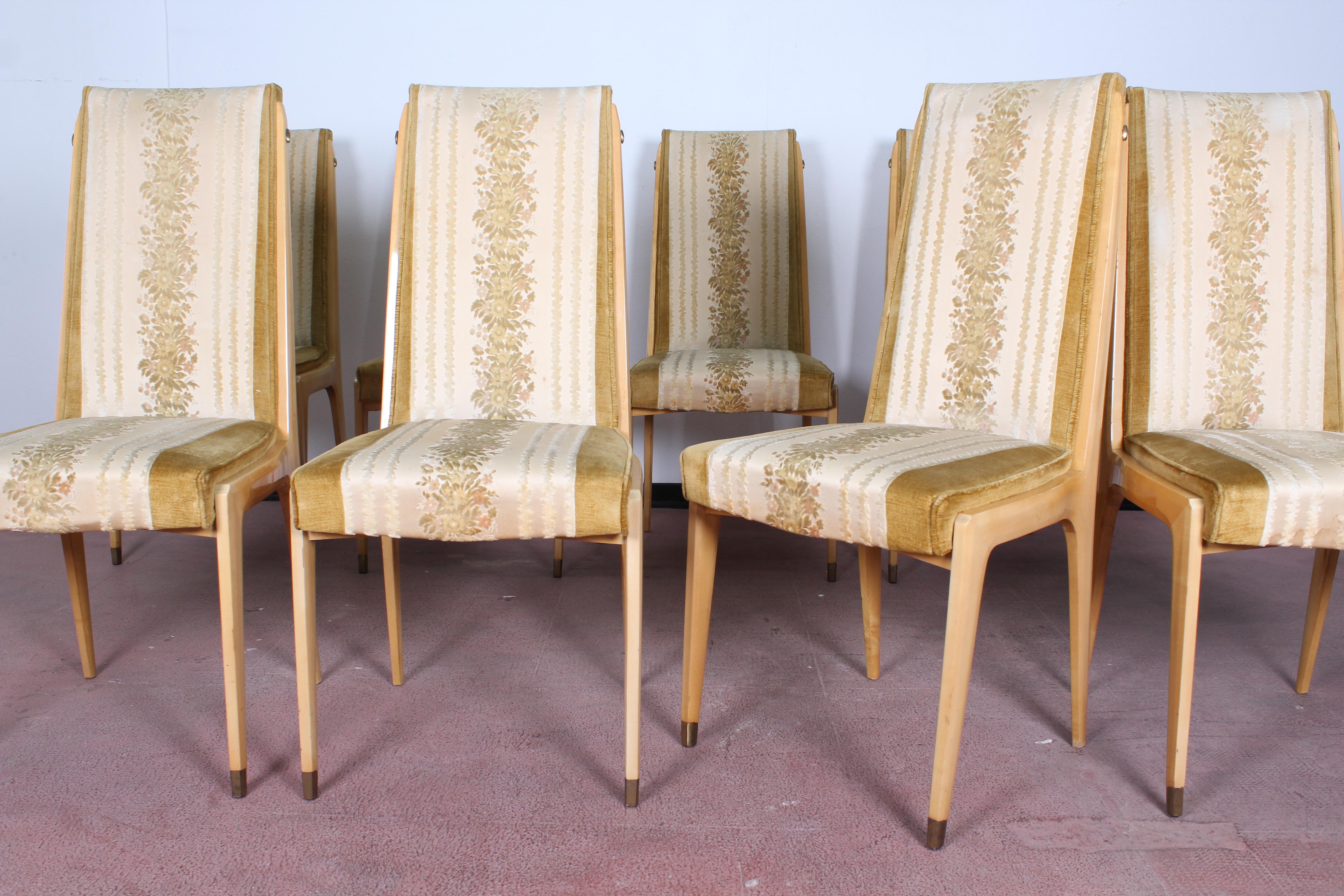Midcentury Vittorio Dassi Lissone Maple Dining Chairs  set of 8, Italy 1950 . 4