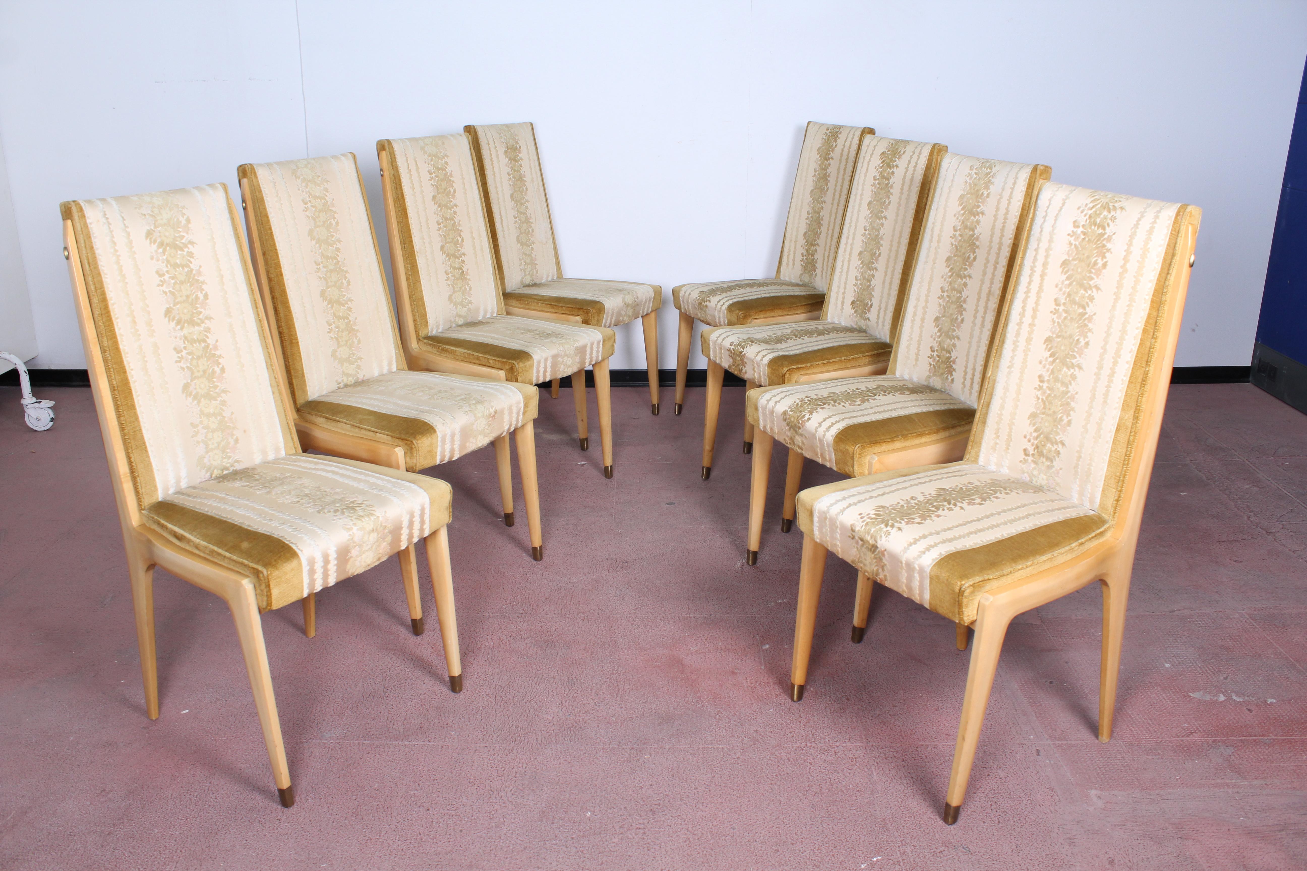 Midcentury Vittorio Dassi Lissone Maple Dining Chairs  set of 8, Italy 1950 . 6