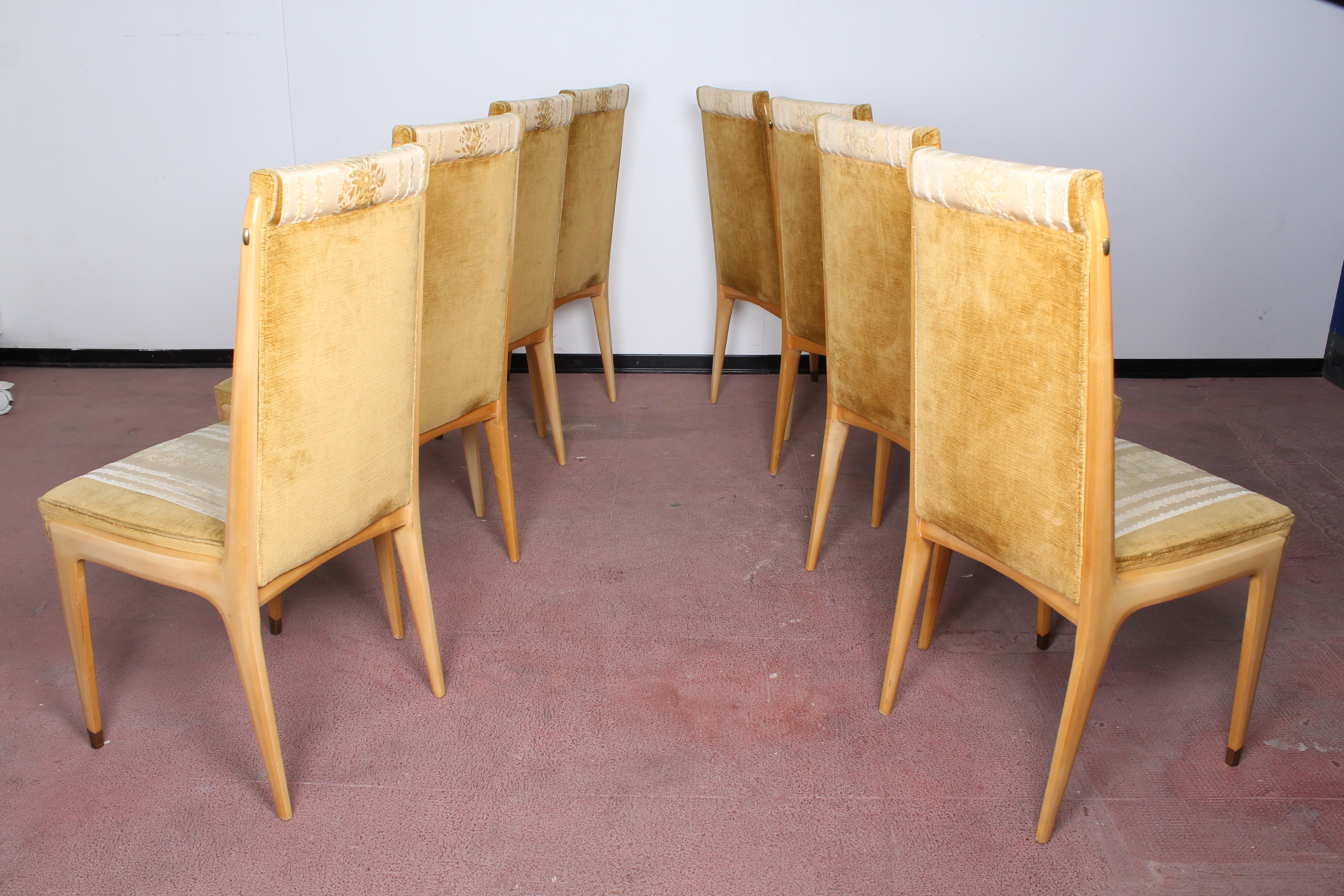 Midcentury Vittorio Dassi Lissone Maple Dining Chairs  set of 8, Italy 1950 . 7