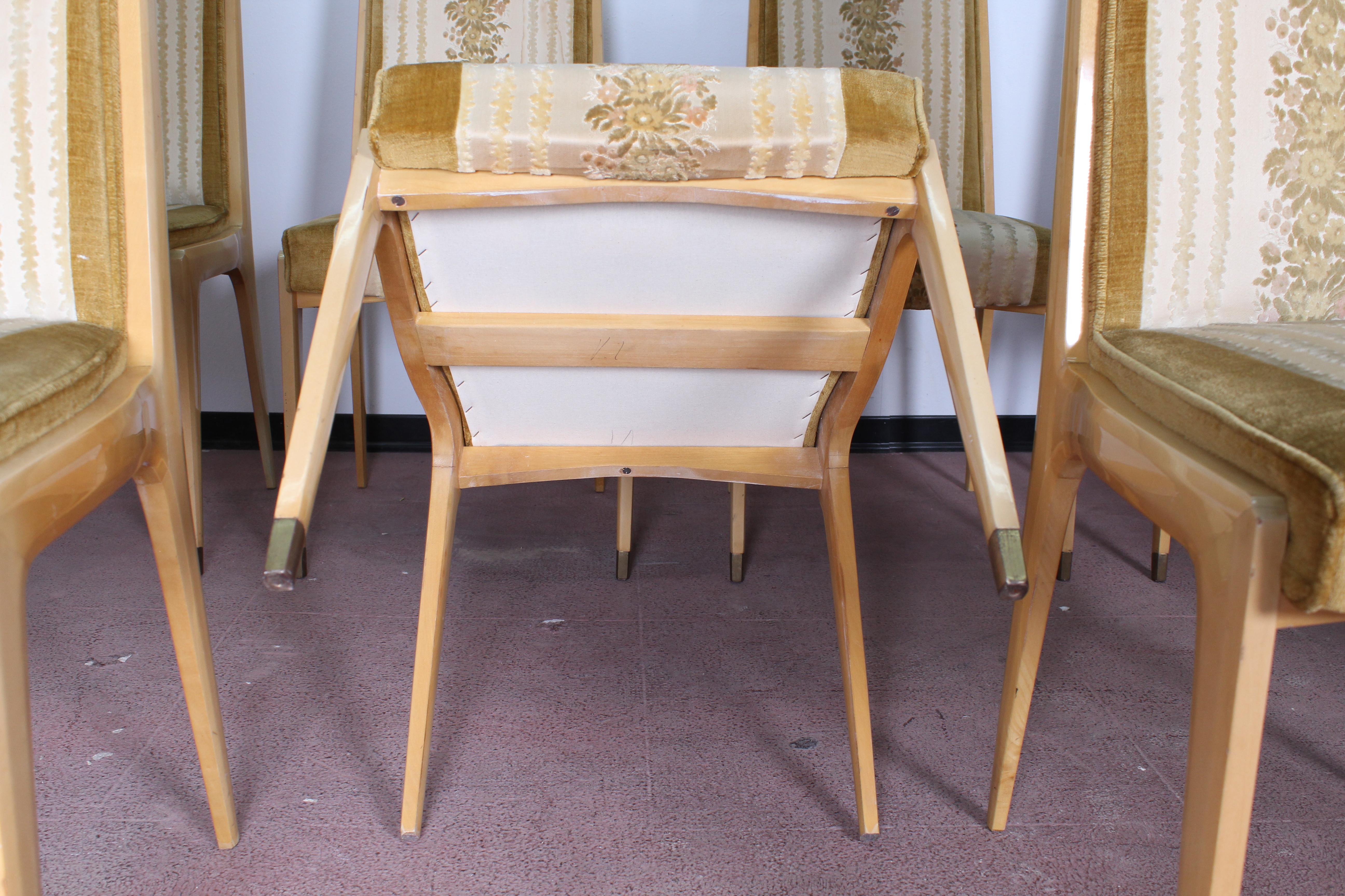 Midcentury Vittorio Dassi Lissone Maple Dining Chairs  set of 8, Italy 1950 . 12
