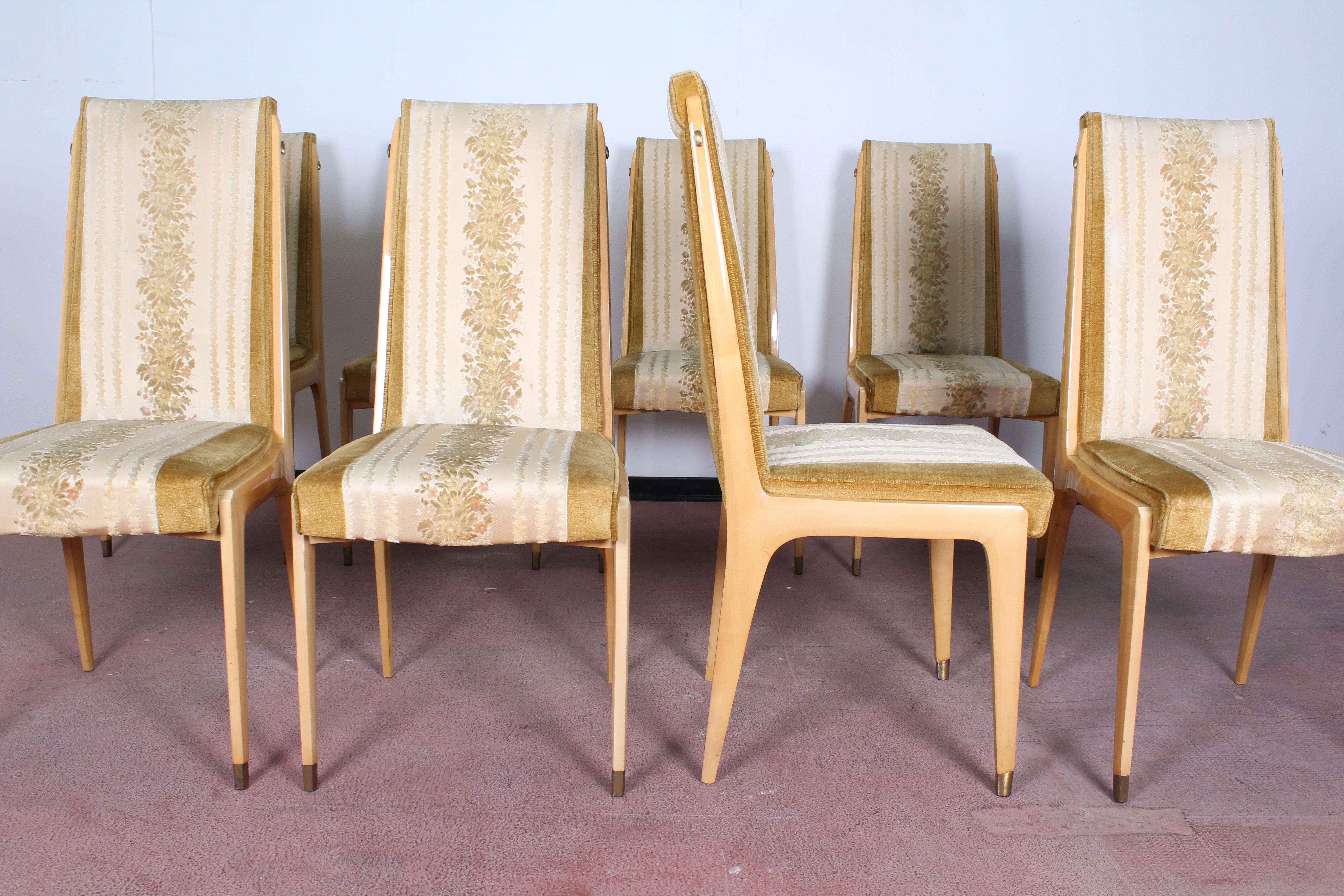 Midcentury Vittorio Dassi Lissone Maple Dining Chairs  set of 8, Italy 1950 . 1
