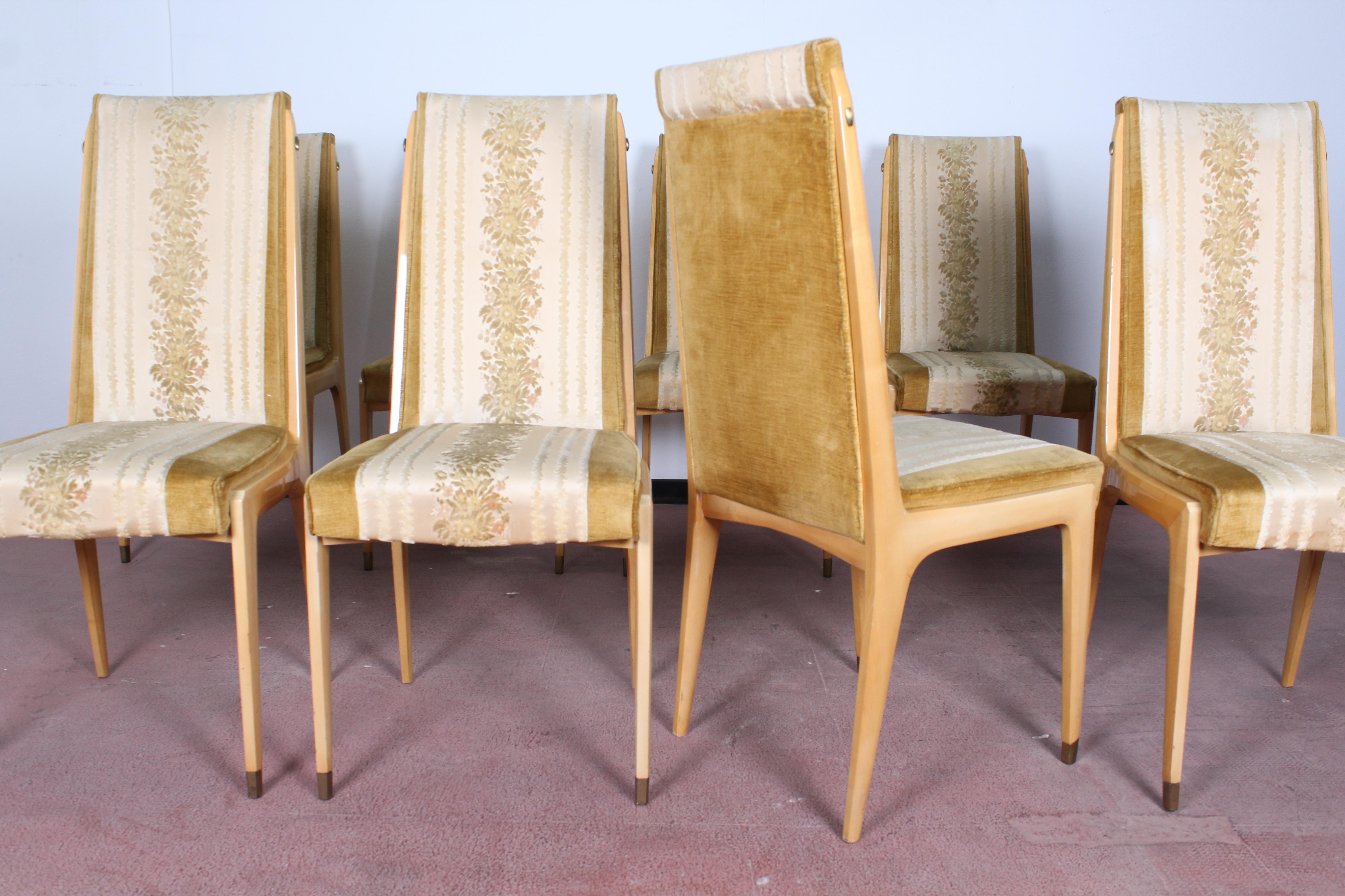 Midcentury Vittorio Dassi Lissone Maple Dining Chairs  set of 8, Italy 1950 . 2