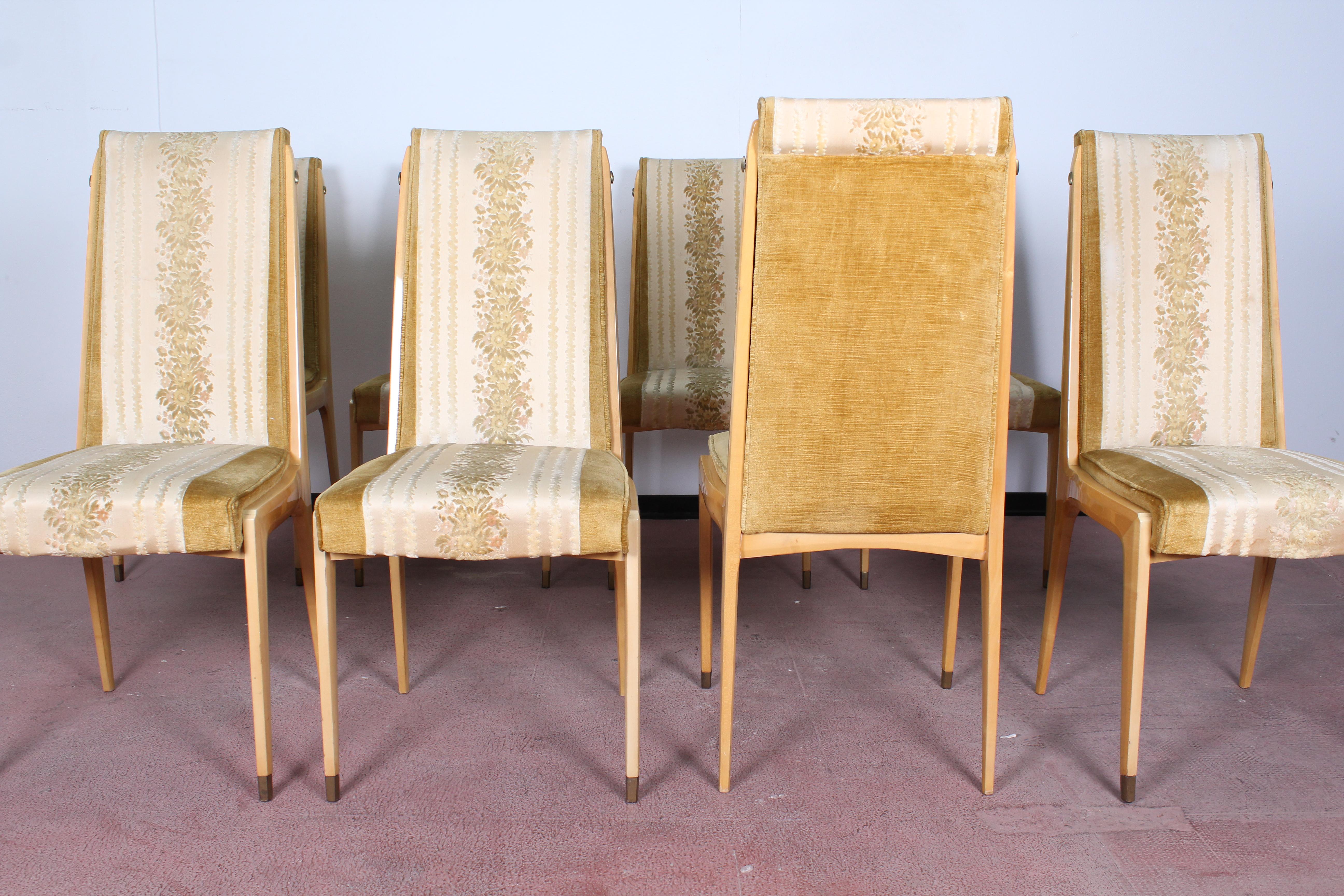 Midcentury Vittorio Dassi Lissone Maple Dining Chairs  set of 8, Italy 1950 . 3
