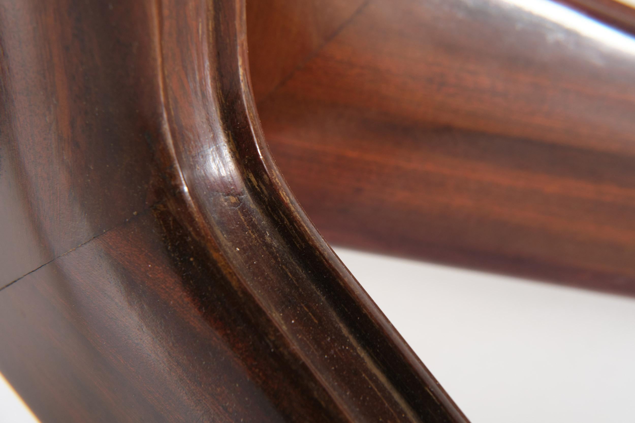 Dassi Big Wooden Dining Table with Marble Top and Brass Feet, 1950 circa 12