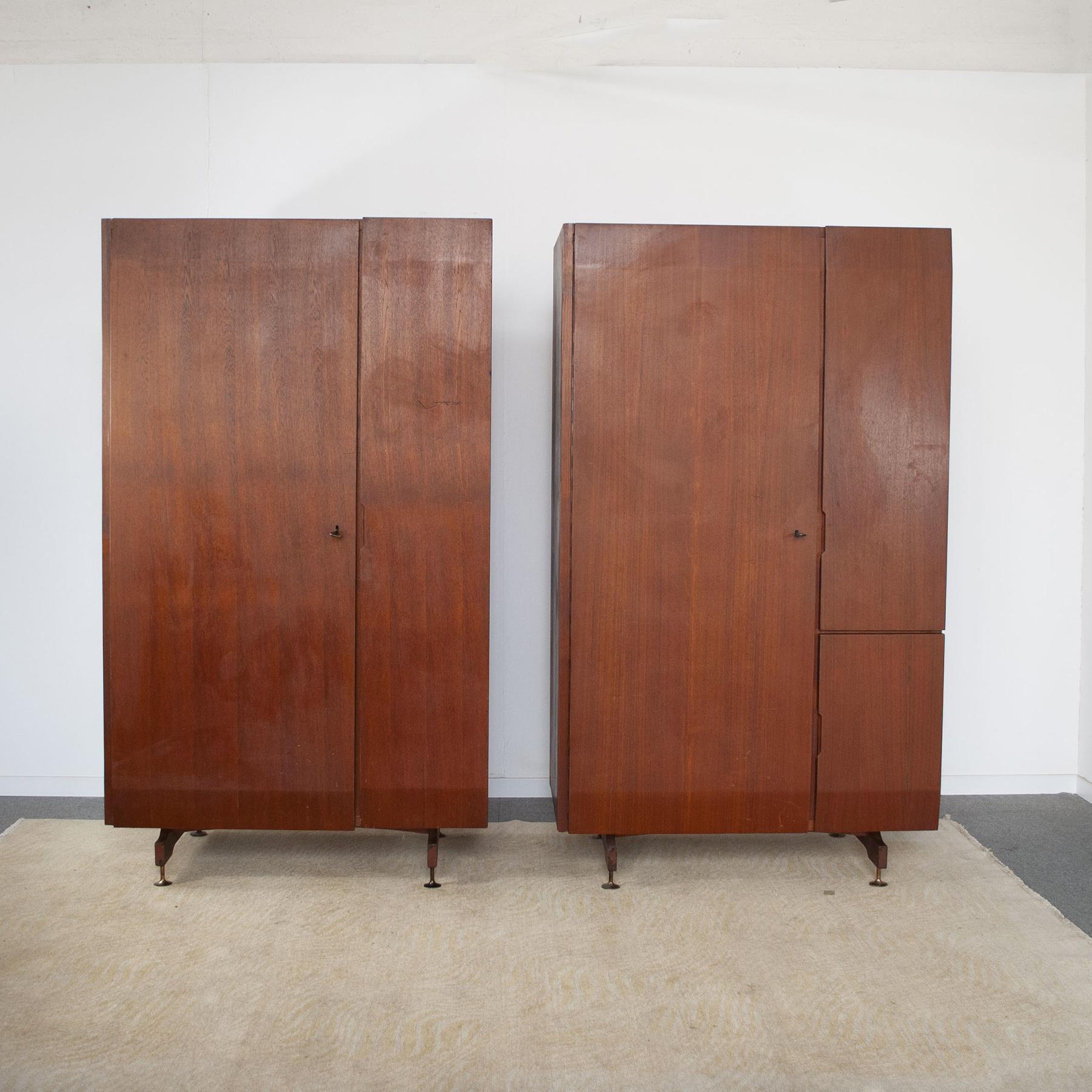 Set of two teak wood storage cabinets produced by Dassi mid-sixties.