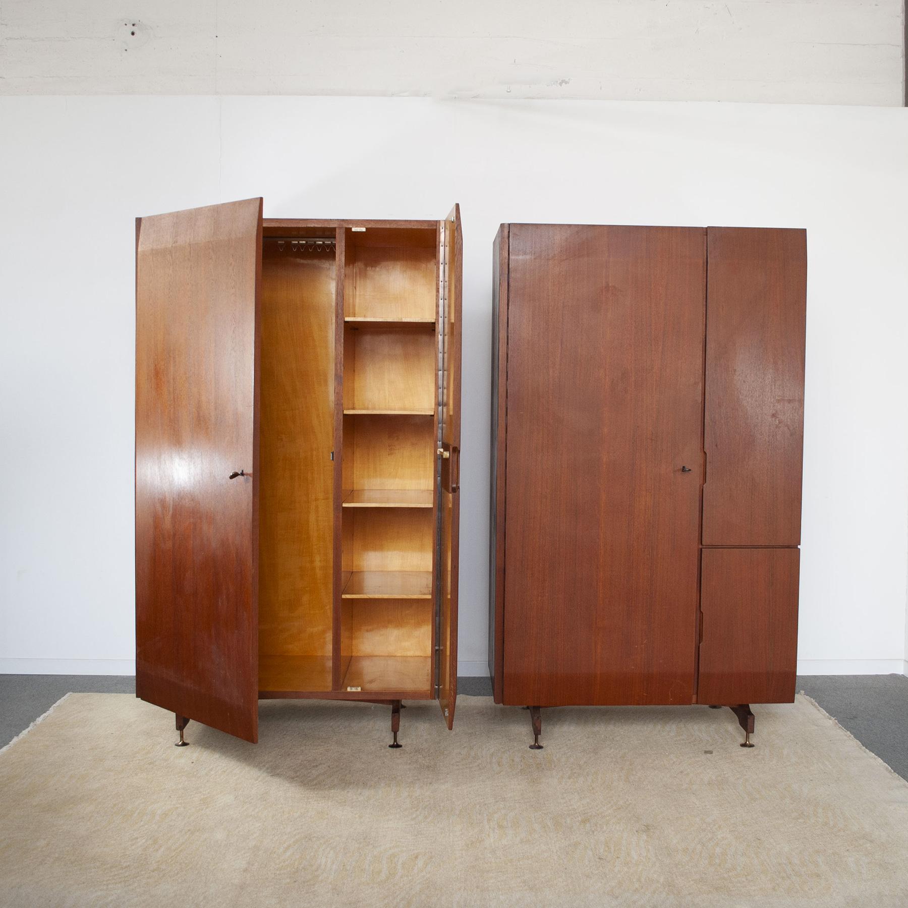 Mid-Century Modern Dassi Cabinets Wardrobes Set of Two