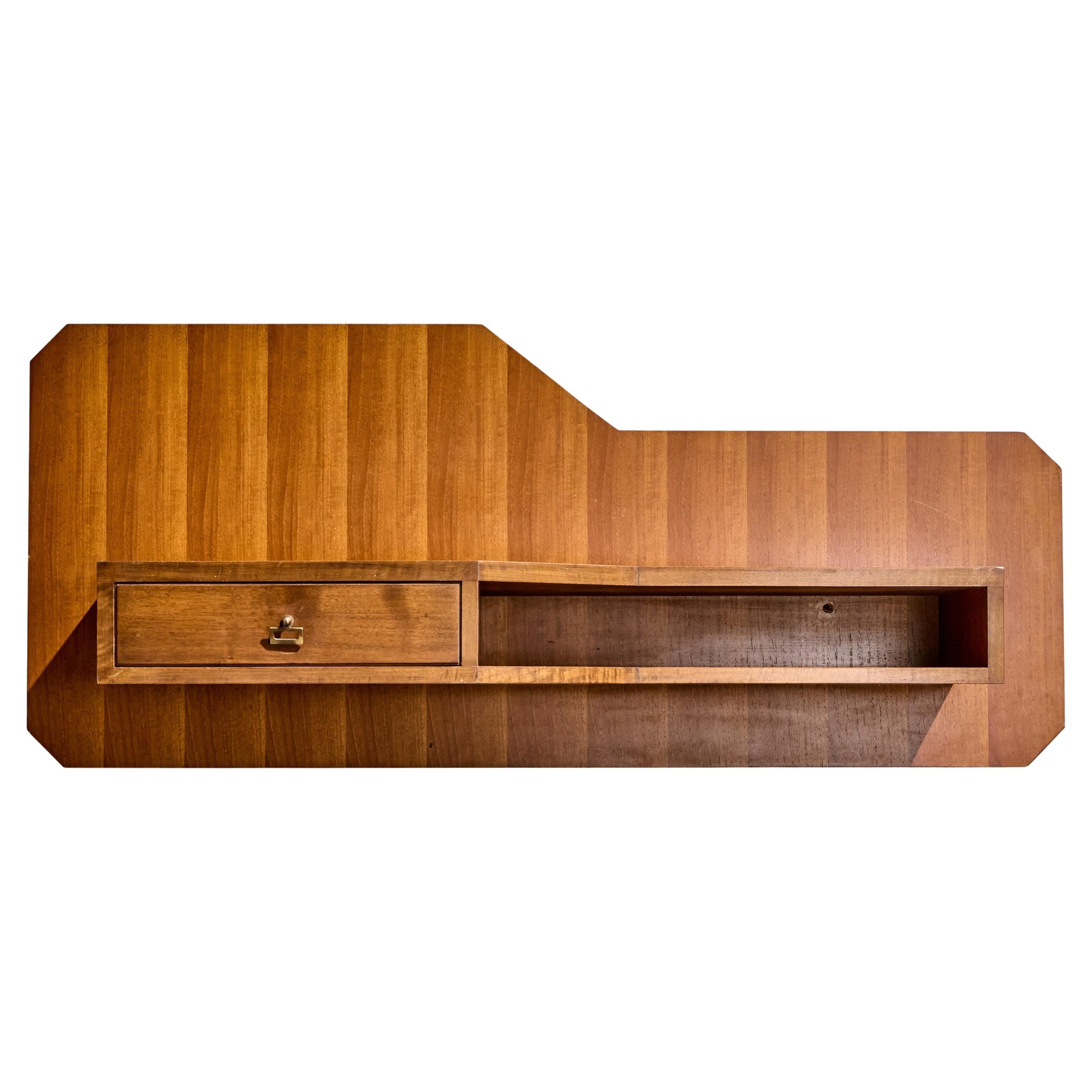 Dassi, Tavolo Consolle, Wood, Ottone, Italia, anni '50