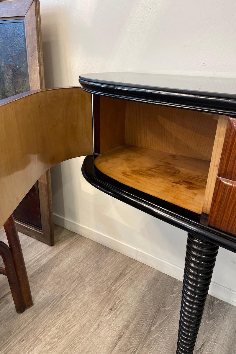 Console Dassi Design in Wood con maniglie in vetro e chiavi in ottone in vendita 6