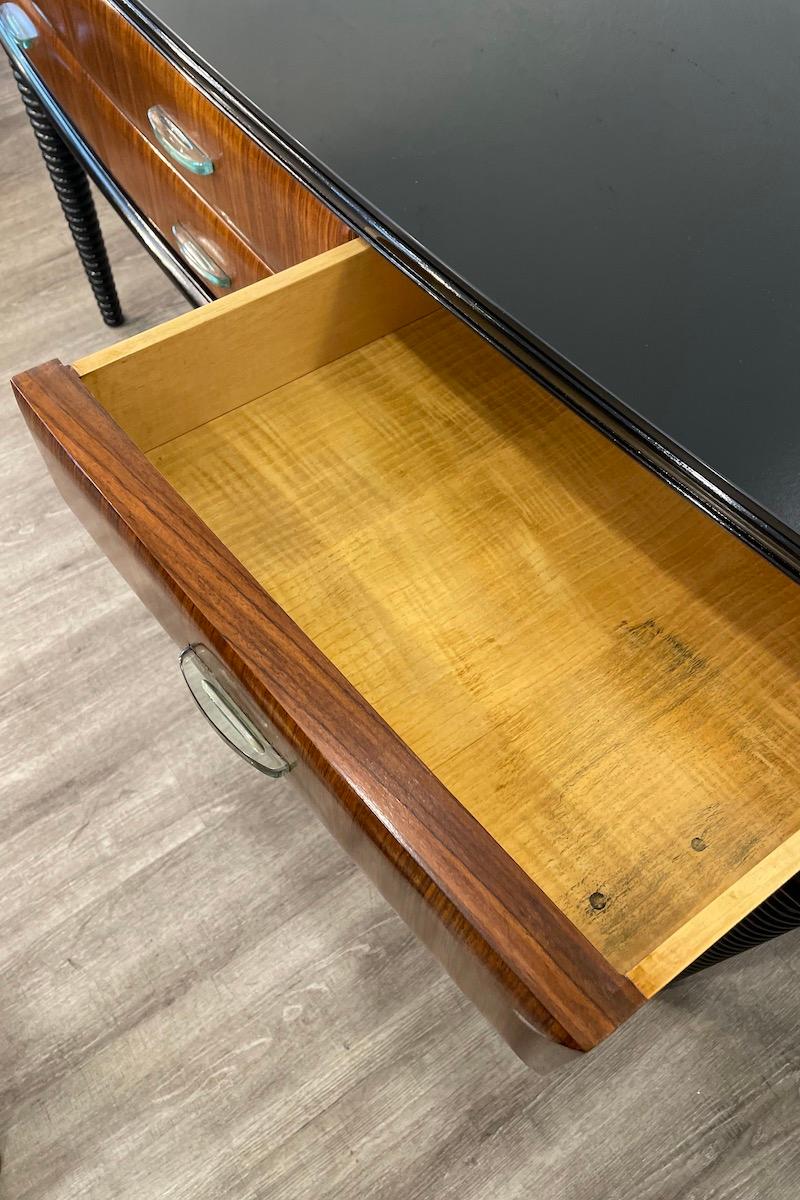 Console Dassi Design in Wood con maniglie in vetro e chiavi in ottone in vendita 9